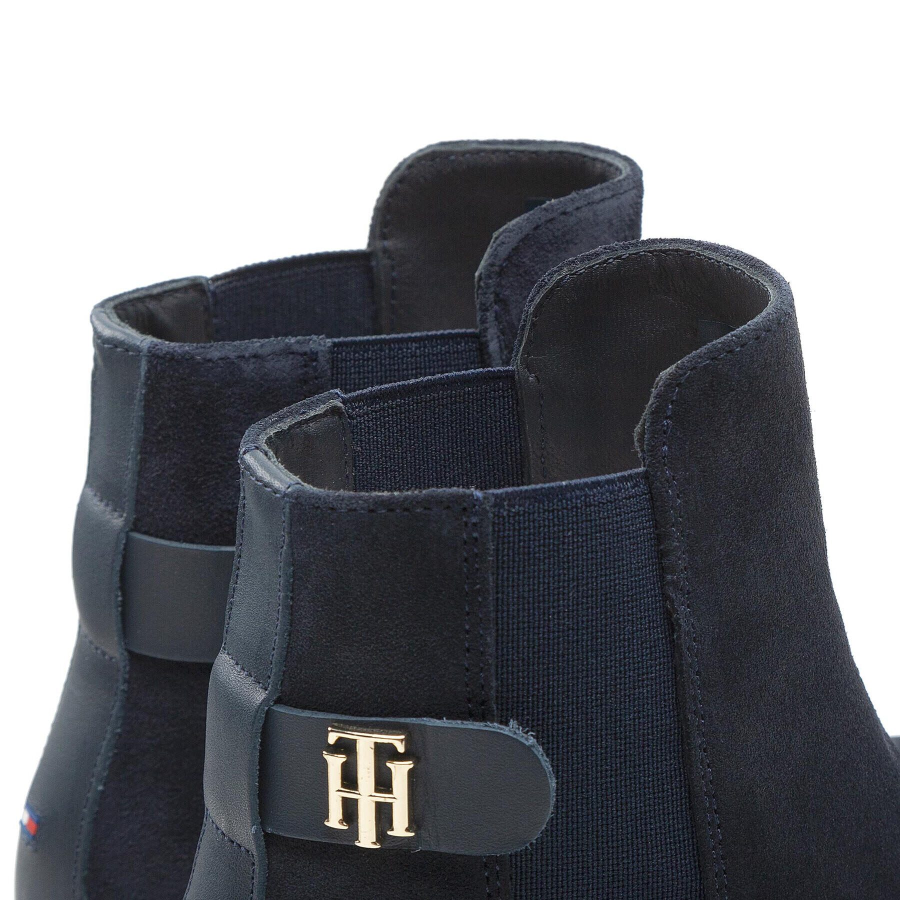 Tommy Hilfiger Kotníková obuv s elastickým prvkem Th Suede Flat Boot FW0FW06750 Tmavomodrá - Pepit.cz