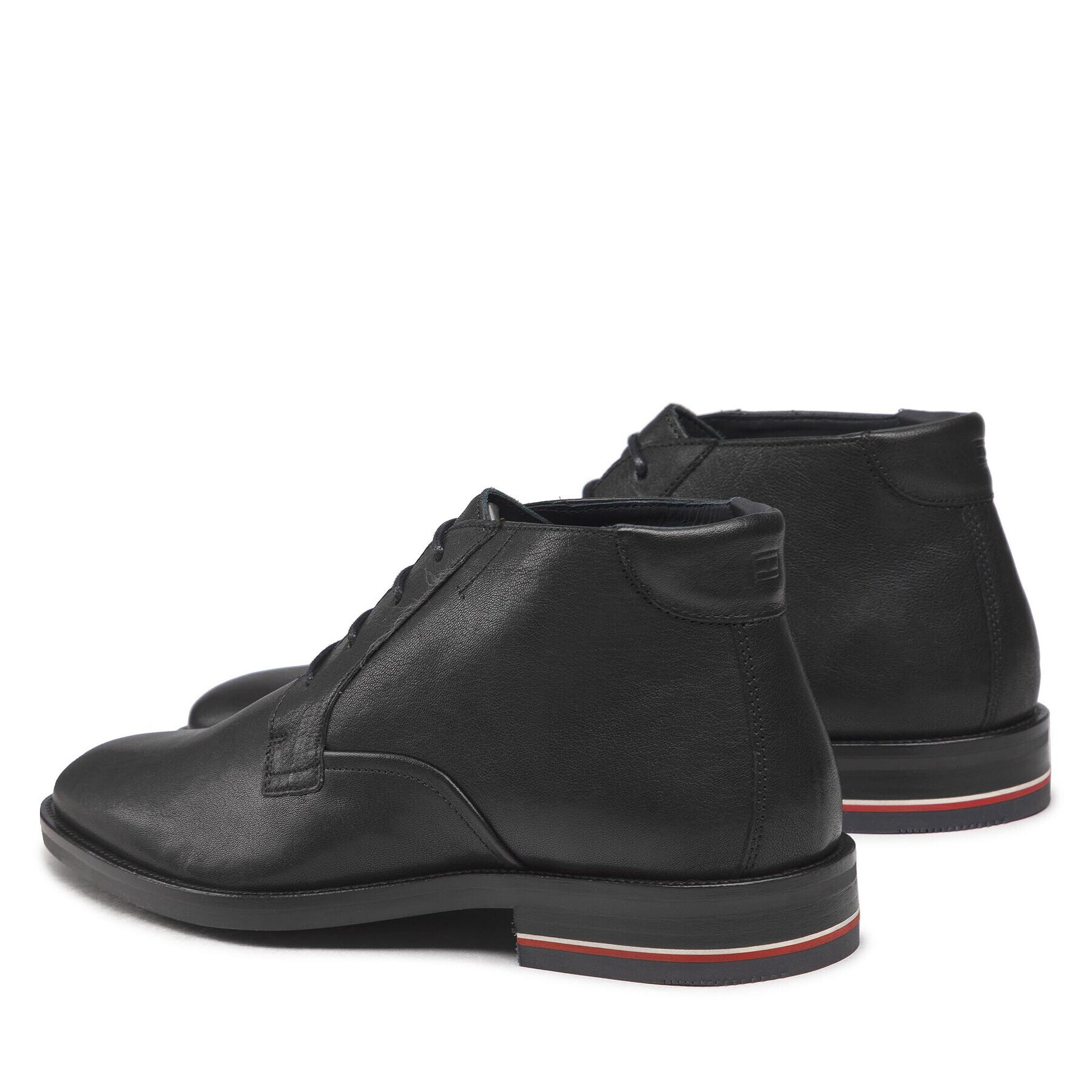 Tommy Hilfiger Kotníková obuv Signature Hilfiger Leather Boot FM0FM04176 Černá - Pepit.cz