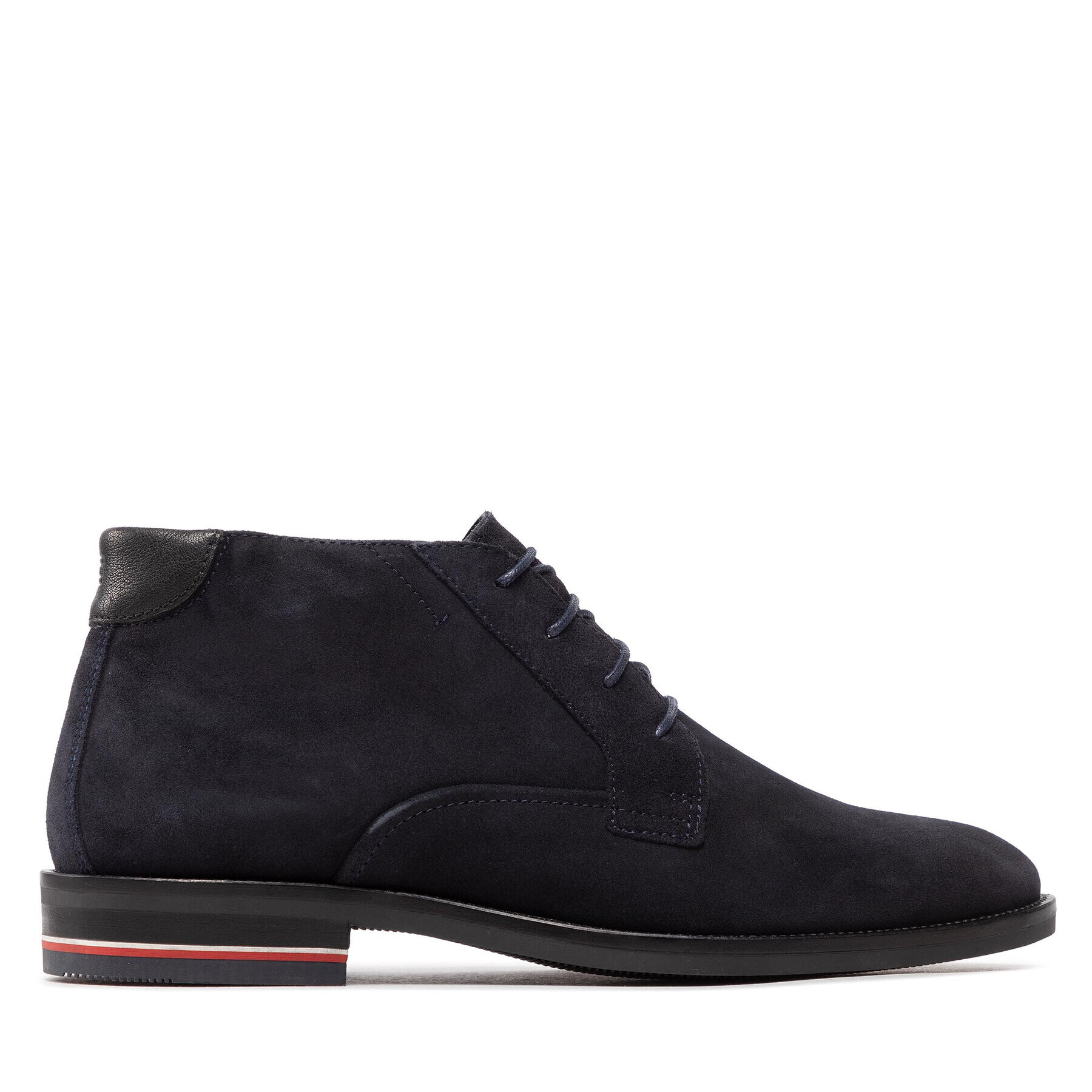 Tommy Hilfiger Kotníková obuv Signature Hilfiger Suede Boot FM0FM04174 Tmavomodrá - Pepit.cz