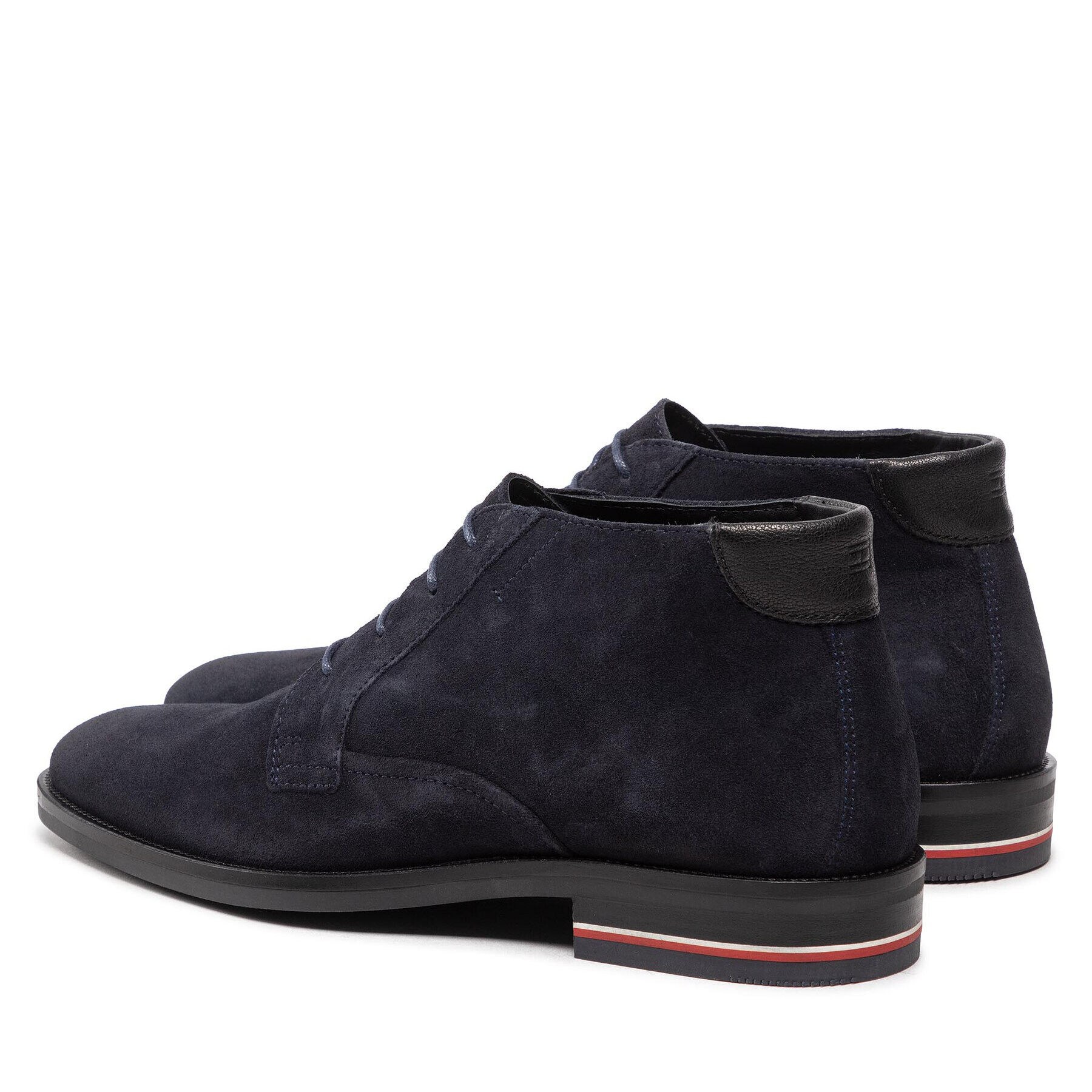 Tommy Hilfiger Kotníková obuv Signature Hilfiger Suede Boot FM0FM04174 Tmavomodrá - Pepit.cz