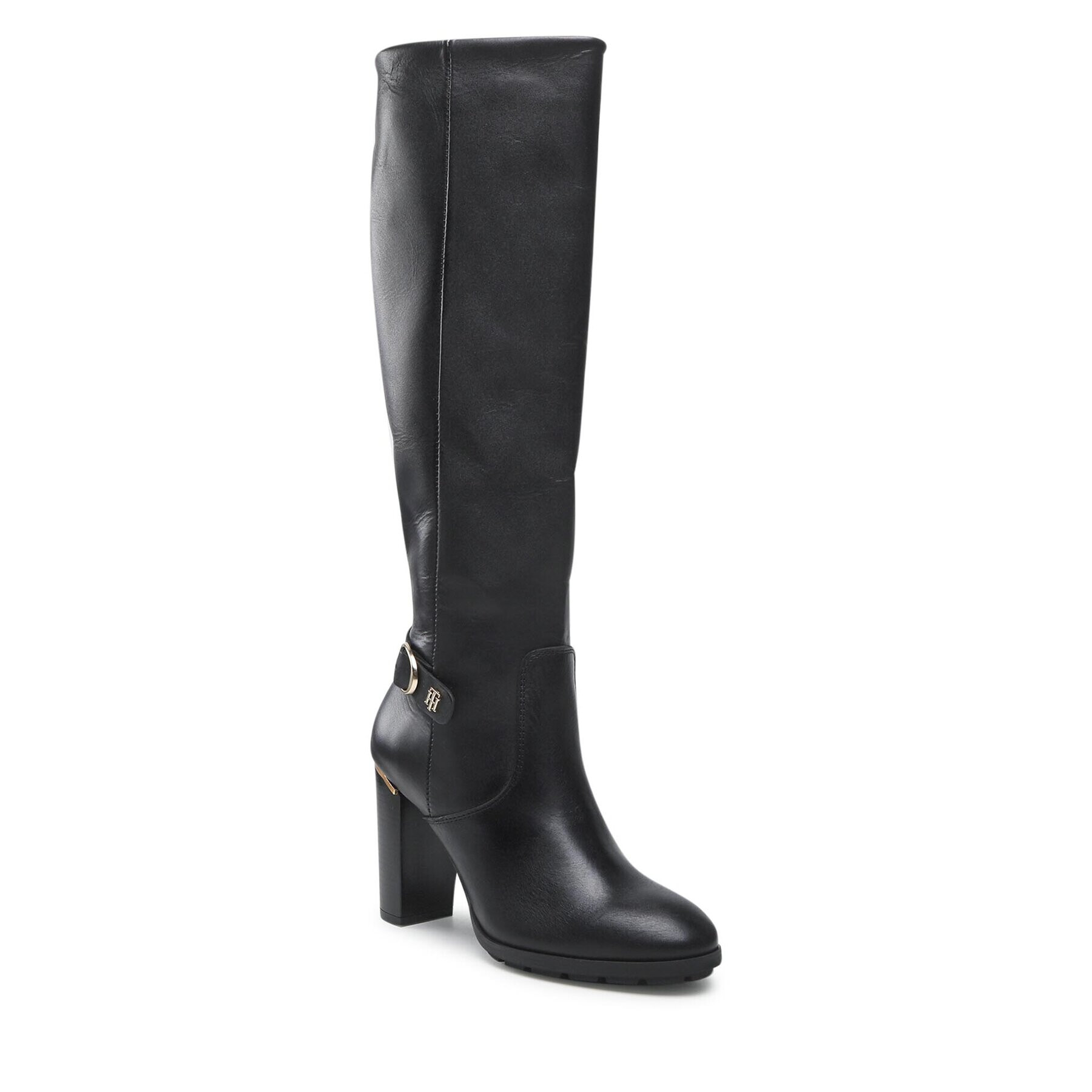 Tommy Hilfiger Kozačky Belt High Heel Longboot FW0FW07053 Černá - Pepit.cz