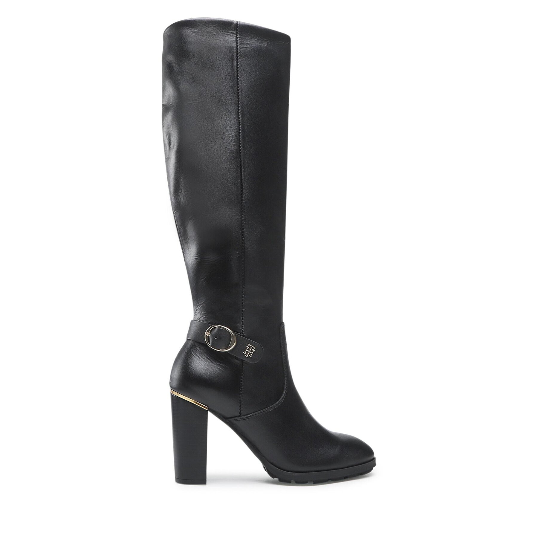 Tommy Hilfiger Kozačky Belt High Heel Longboot FW0FW07053 Černá - Pepit.cz