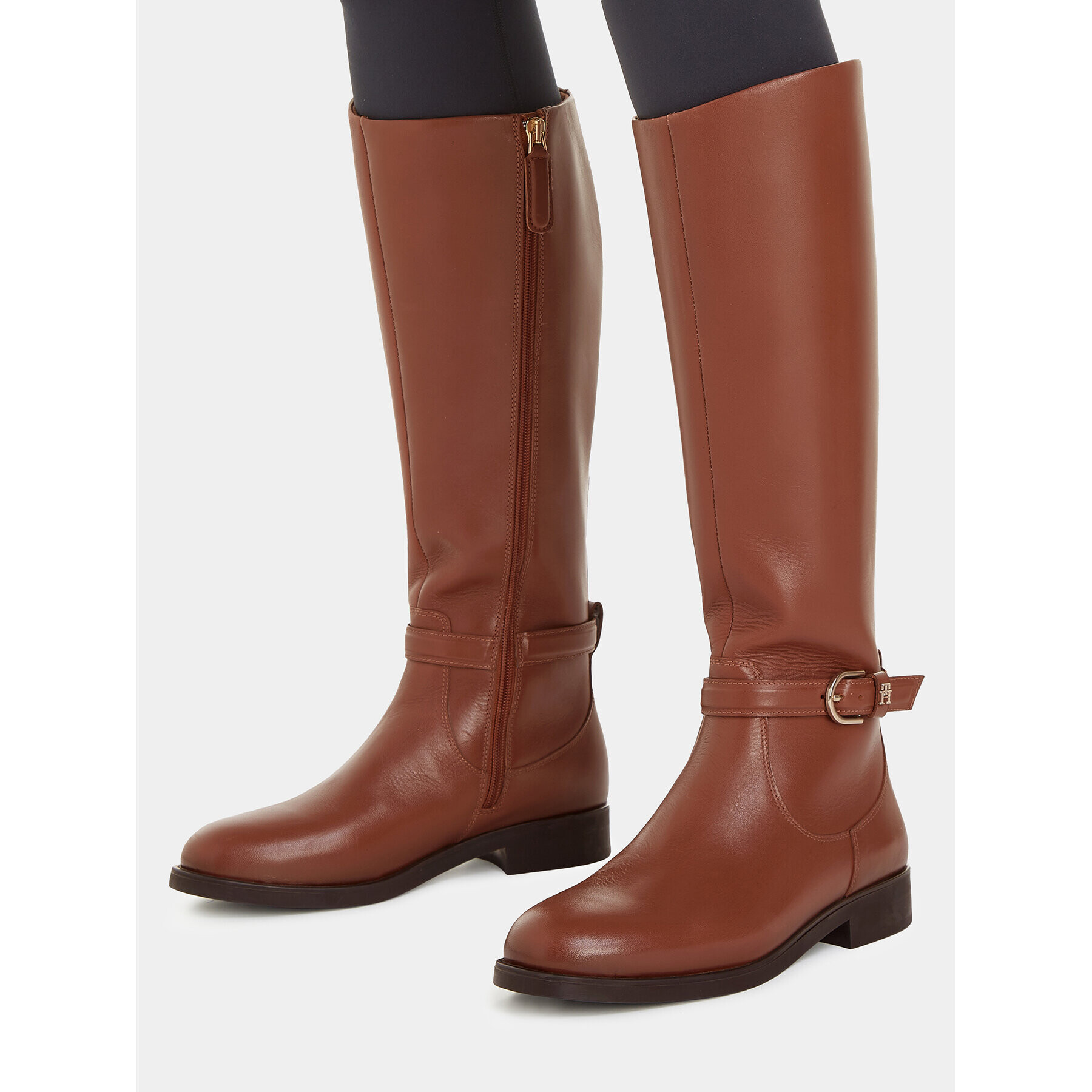 Tommy Hilfiger Kozačky Elevated Essential Longboot FW0FW07484 Hnědá - Pepit.cz