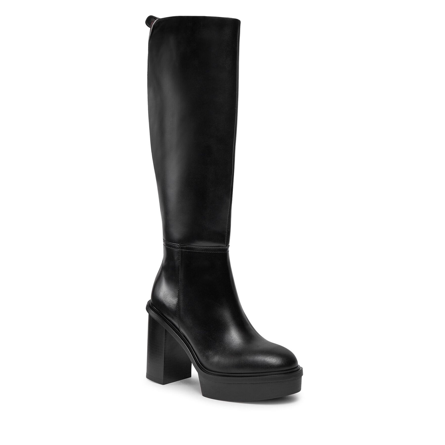 Tommy Hilfiger Kozačky Elevated Plateau Longboot FW0FW07545 Černá - Pepit.cz