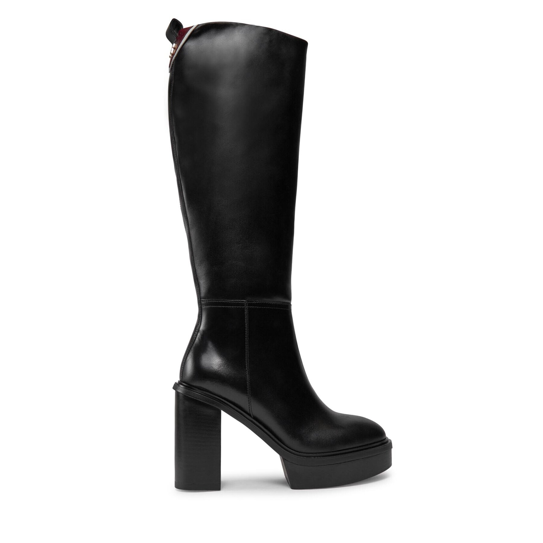 Tommy Hilfiger Kozačky Elevated Plateau Longboot FW0FW07545 Černá - Pepit.cz