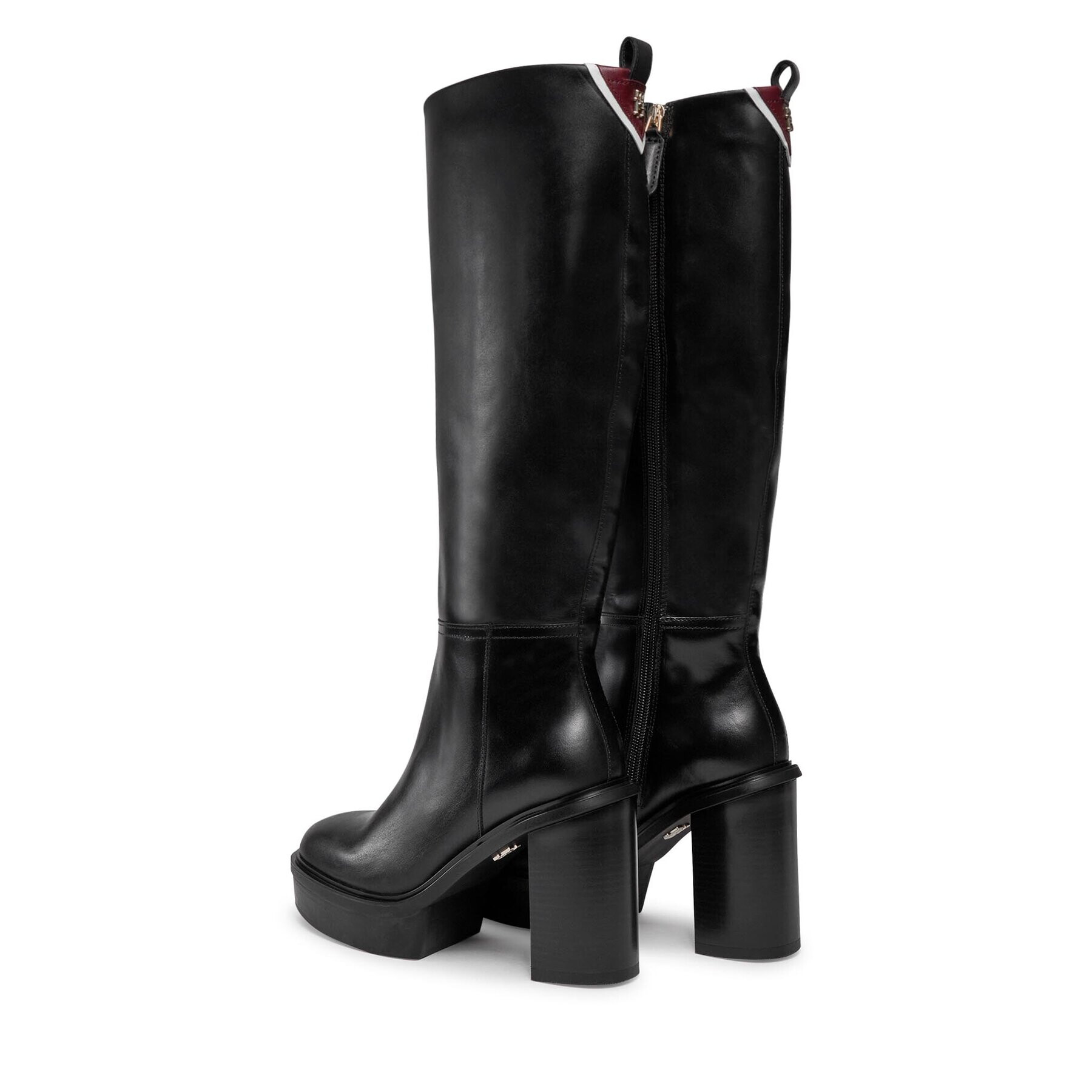 Tommy Hilfiger Kozačky Elevated Plateau Longboot FW0FW07545 Černá - Pepit.cz