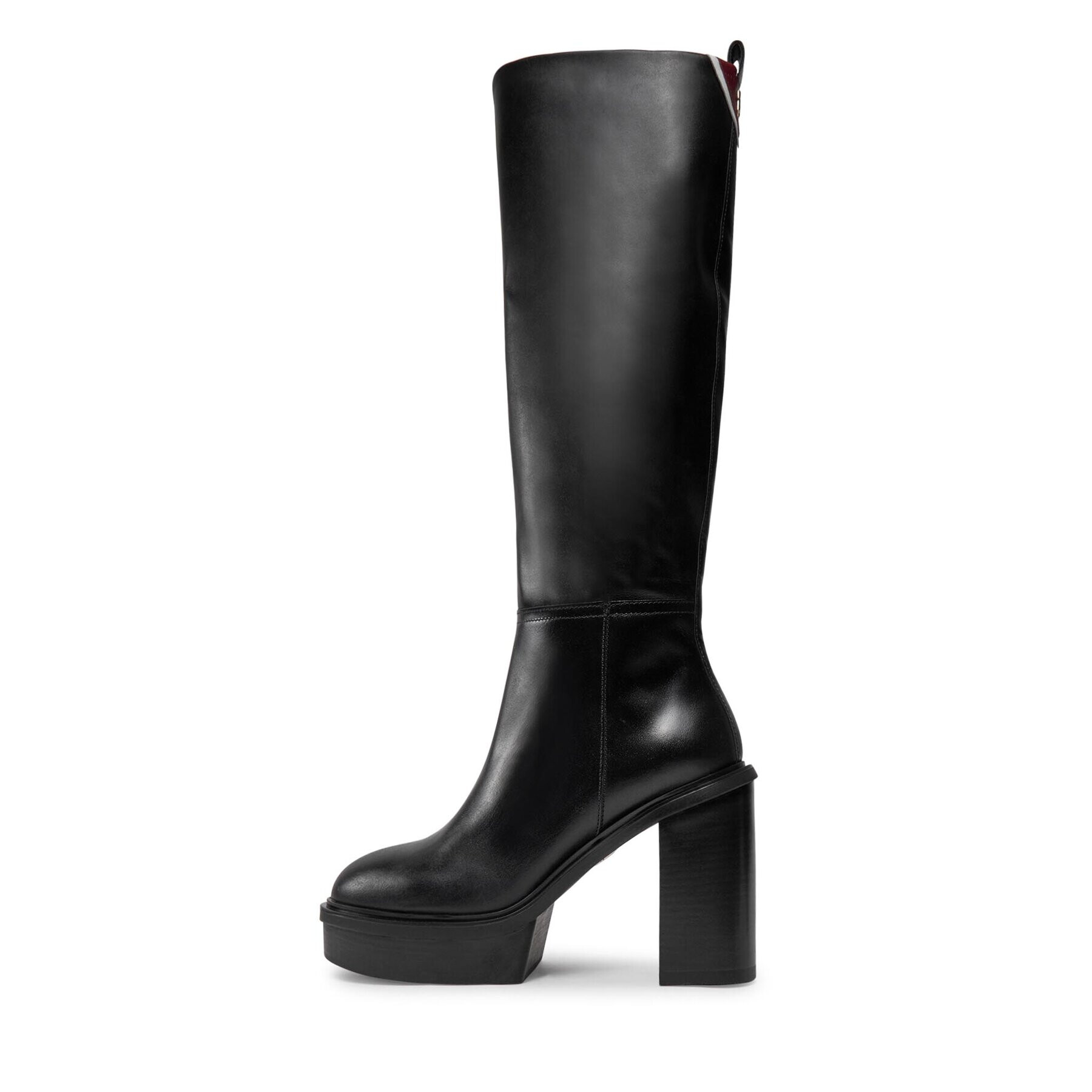 Tommy Hilfiger Kozačky Elevated Plateau Longboot FW0FW07545 Černá - Pepit.cz