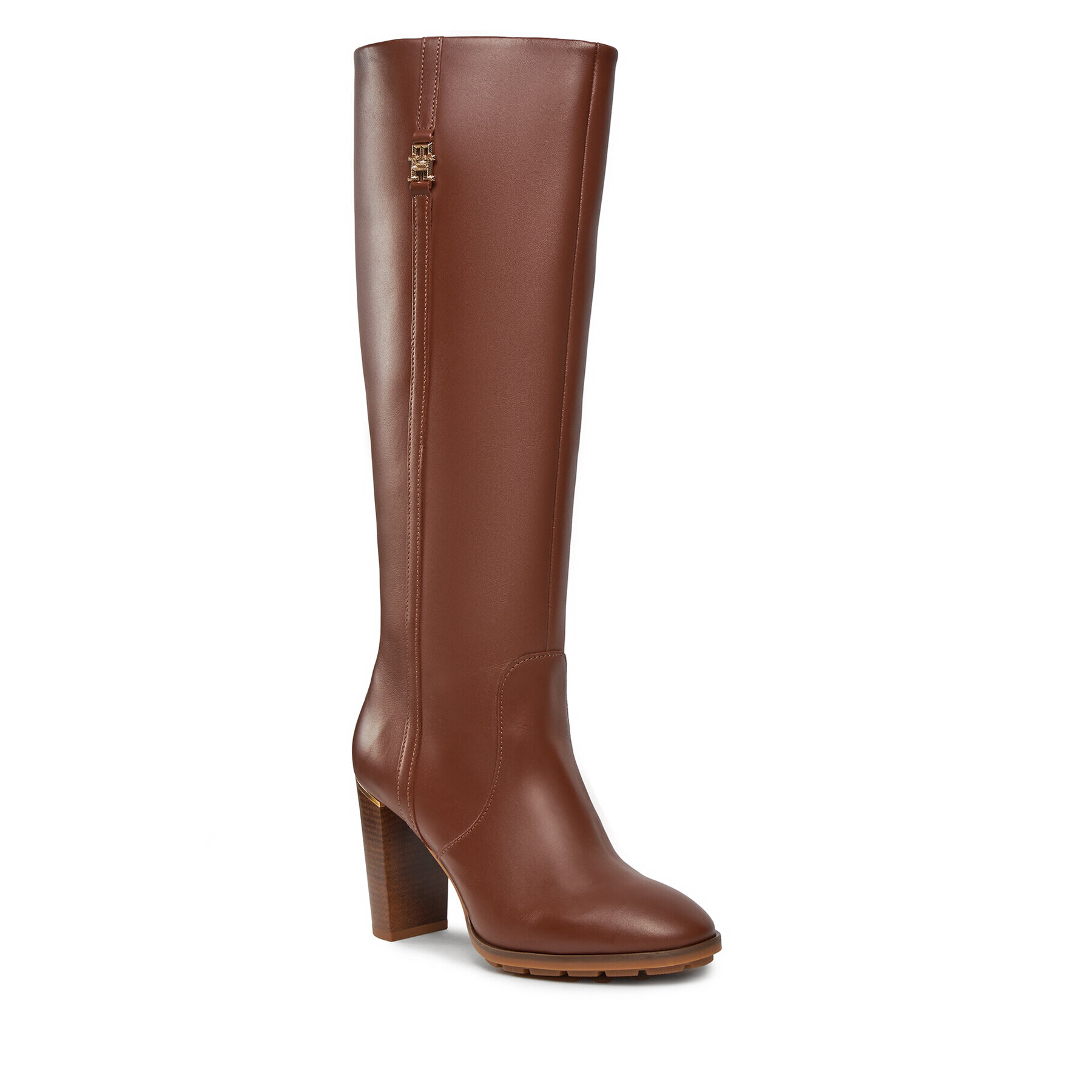 Tommy Hilfiger Kozačky Feminine Th Hardware Longboot FW0FW07541 Hnědá - Pepit.cz