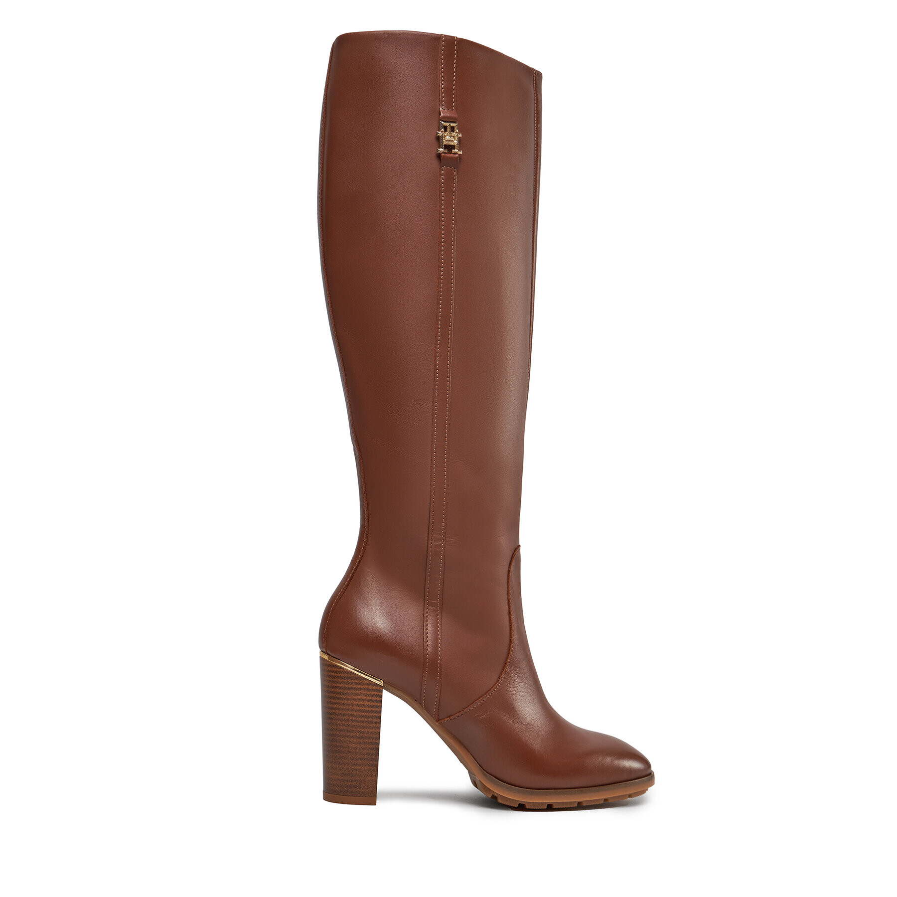 Tommy Hilfiger Kozačky Feminine Th Hardware Longboot FW0FW07541 Hnědá - Pepit.cz