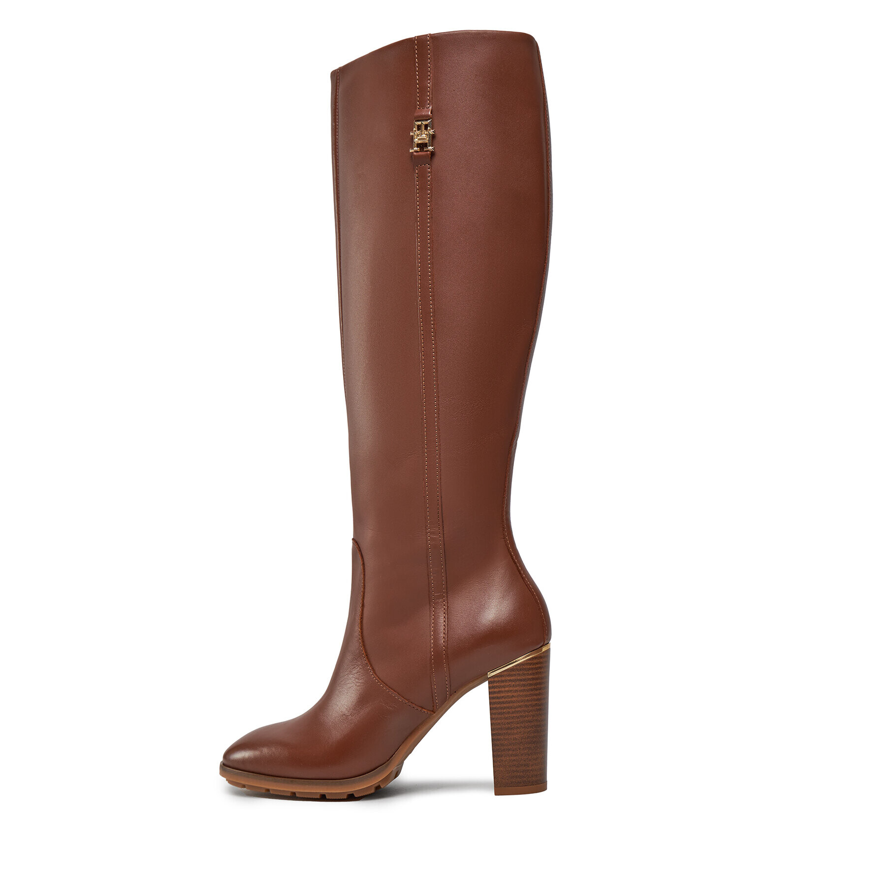 Tommy Hilfiger Kozačky Feminine Th Hardware Longboot FW0FW07541 Hnědá - Pepit.cz