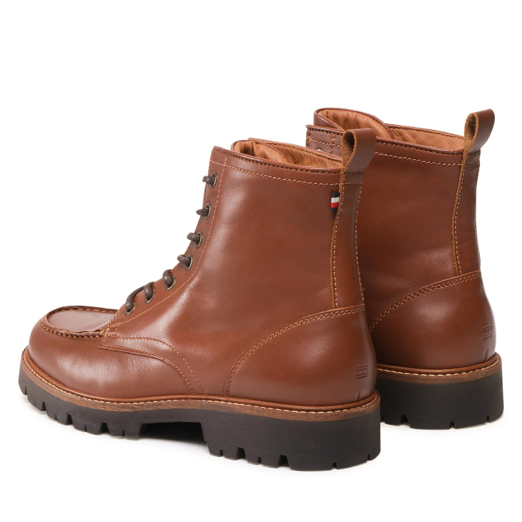 Tommy Hilfiger Kozačky Moc Toe Leather Boot FM0FM04208 Hnědá - Pepit.cz