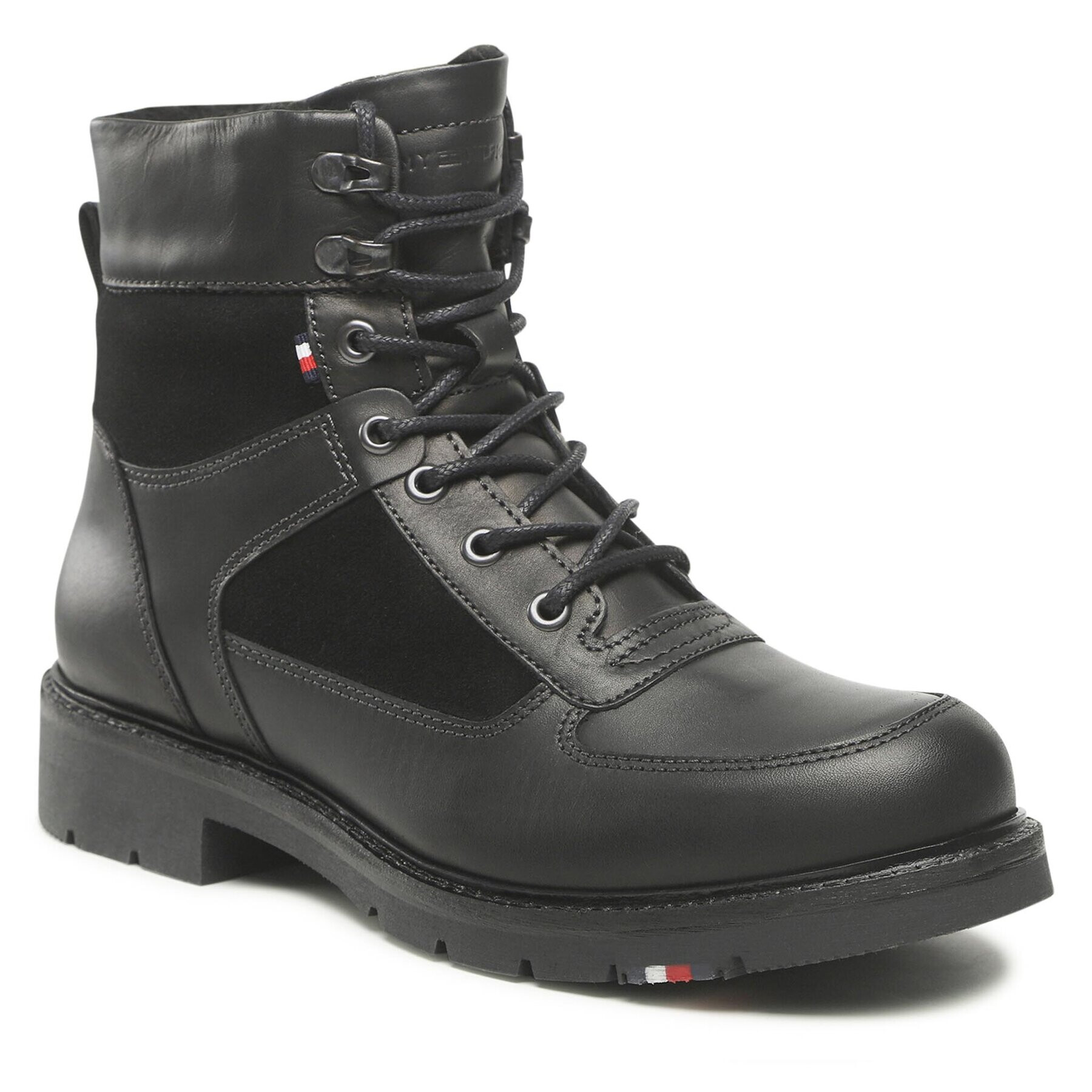 Tommy Hilfiger Kozačky Rwb Hilfiger Warm Mix Lace Boot FM0FM04203 Černá - Pepit.cz