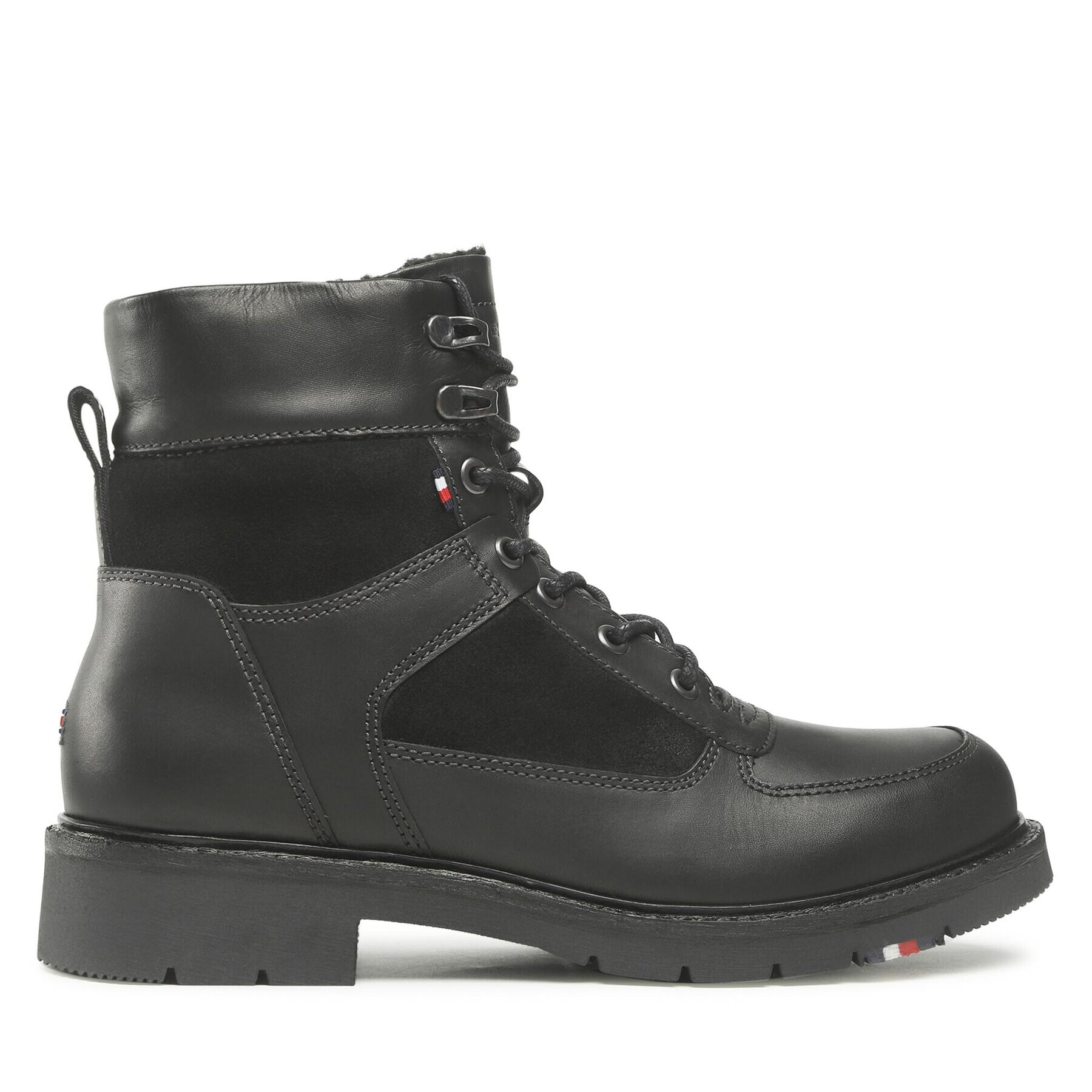 Tommy Hilfiger Kozačky Rwb Hilfiger Warm Mix Lace Boot FM0FM04203 Černá - Pepit.cz