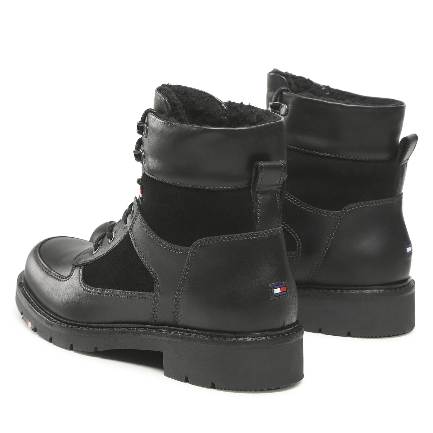 Tommy Hilfiger Kozačky Rwb Hilfiger Warm Mix Lace Boot FM0FM04203 Černá - Pepit.cz