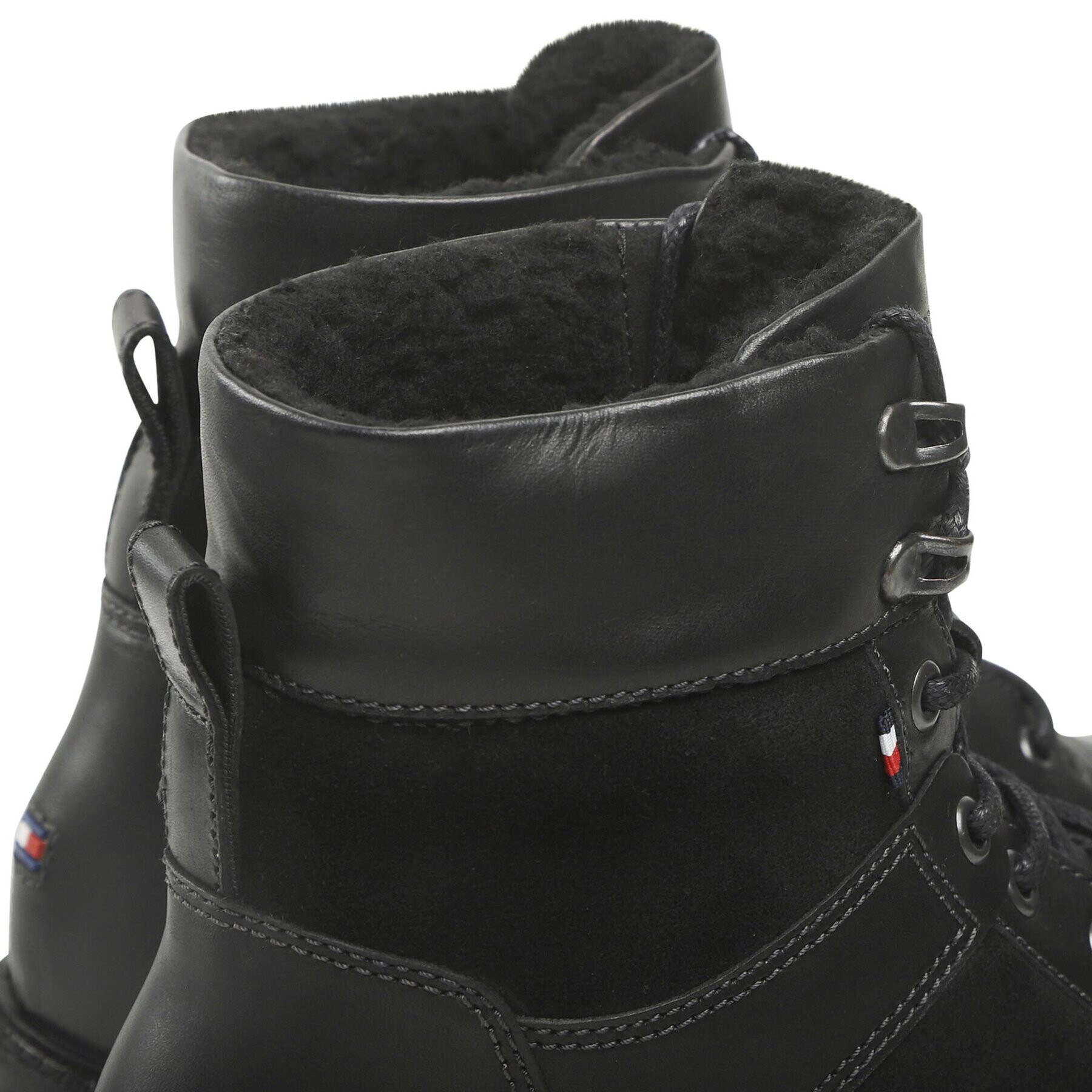 Tommy Hilfiger Kozačky Rwb Hilfiger Warm Mix Lace Boot FM0FM04203 Černá - Pepit.cz