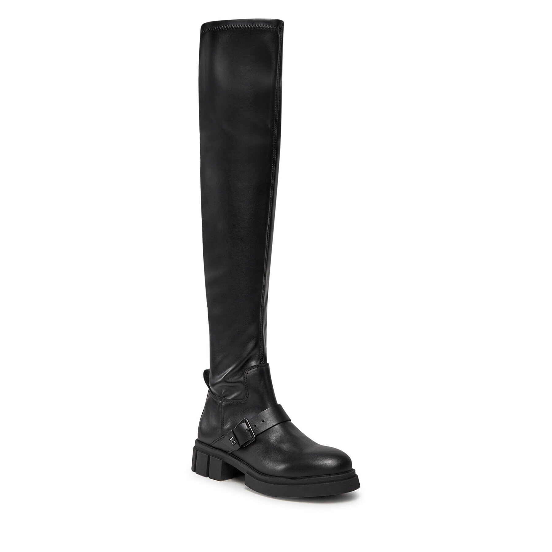 Tommy Hilfiger Kozačky Stretch Monochromatic Longboot FW0FW07611 Černá - Pepit.cz