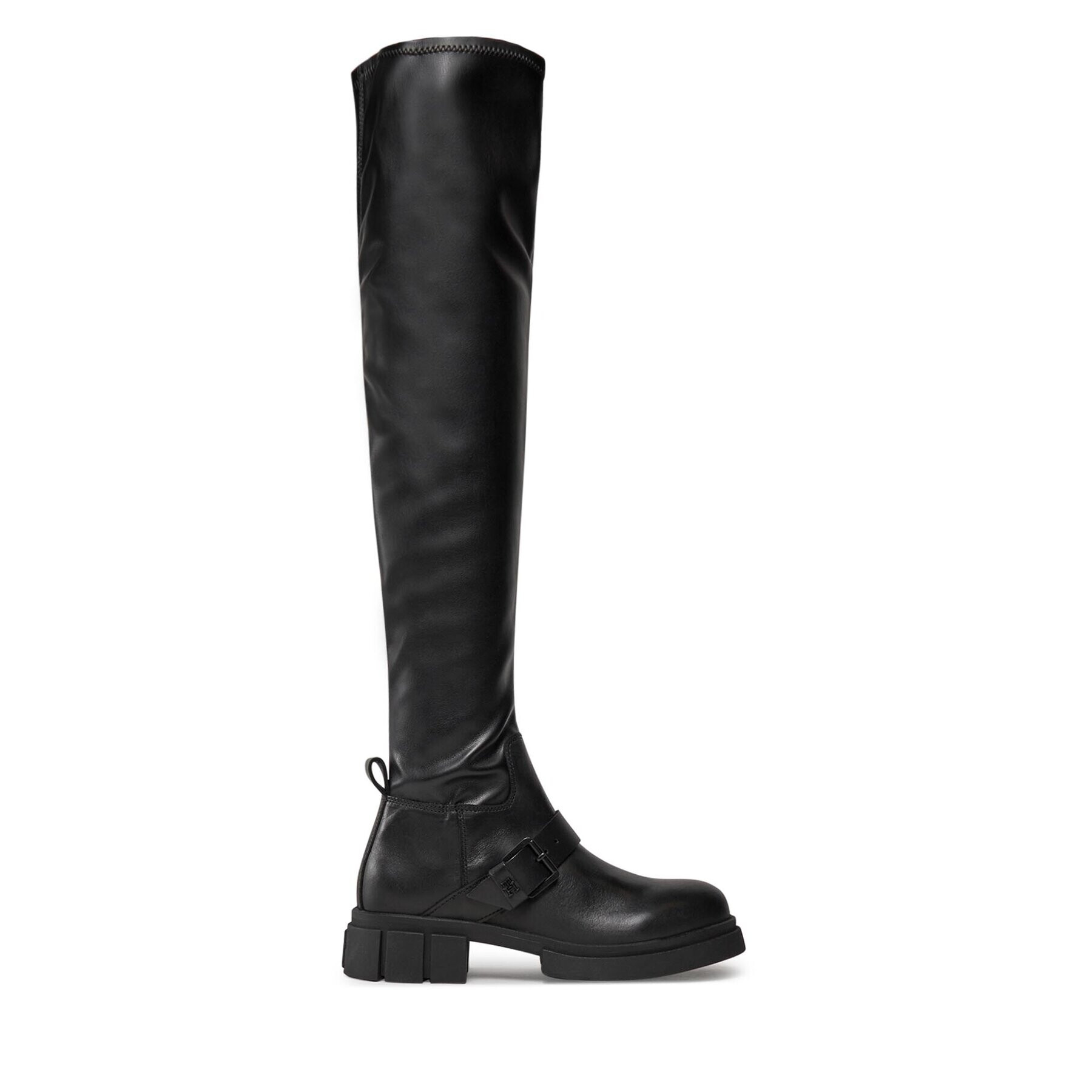 Tommy Hilfiger Kozačky Stretch Monochromatic Longboot FW0FW07611 Černá - Pepit.cz