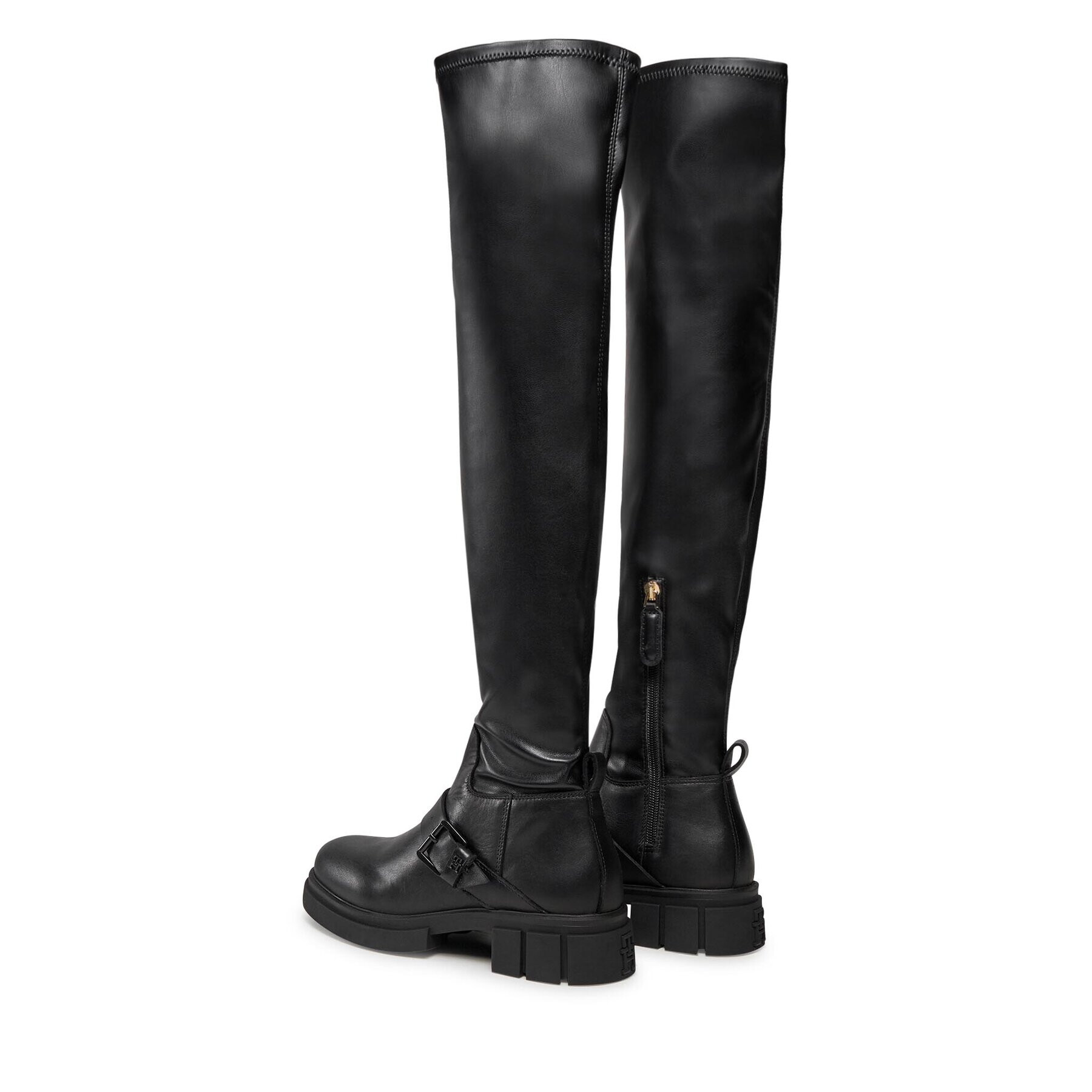 Tommy Hilfiger Kozačky Stretch Monochromatic Longboot FW0FW07611 Černá - Pepit.cz