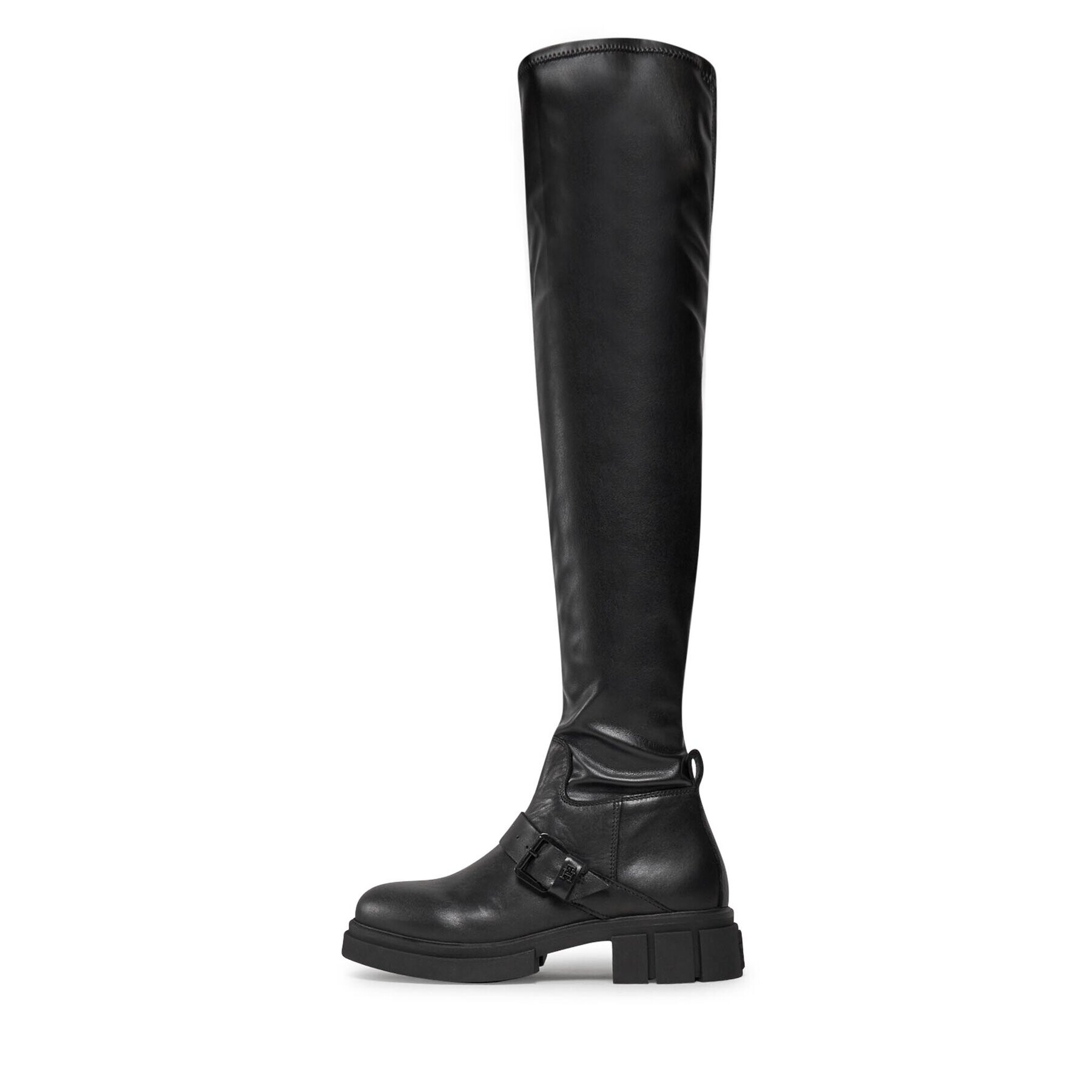 Tommy Hilfiger Kozačky Stretch Monochromatic Longboot FW0FW07611 Černá - Pepit.cz