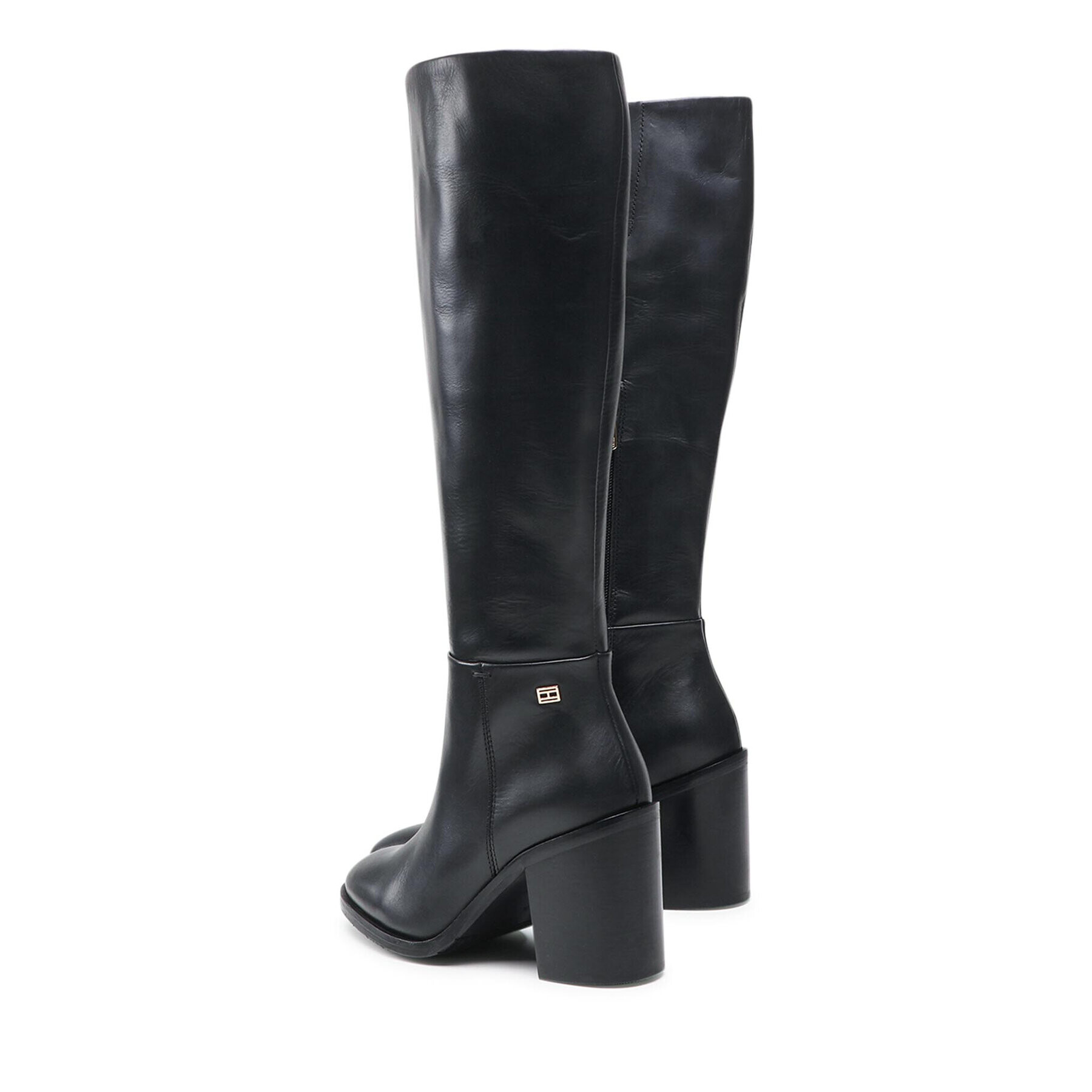 Tommy Hilfiger Kozačky Th Flag Stud Longboot FW0FW05949 Černá - Pepit.cz