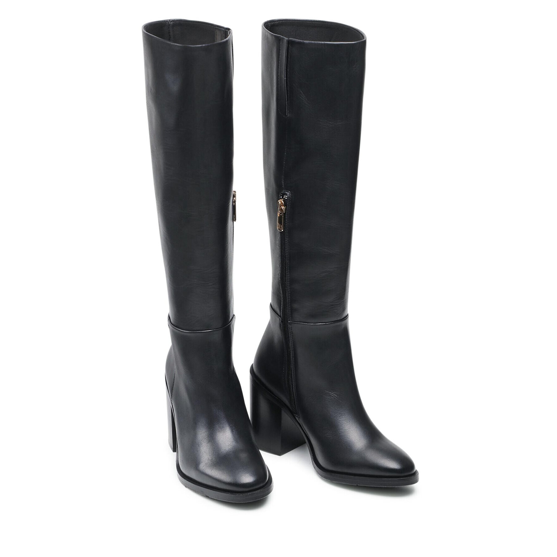 Tommy Hilfiger Kozačky Th Flag Stud Longboot FW0FW05949 Černá - Pepit.cz