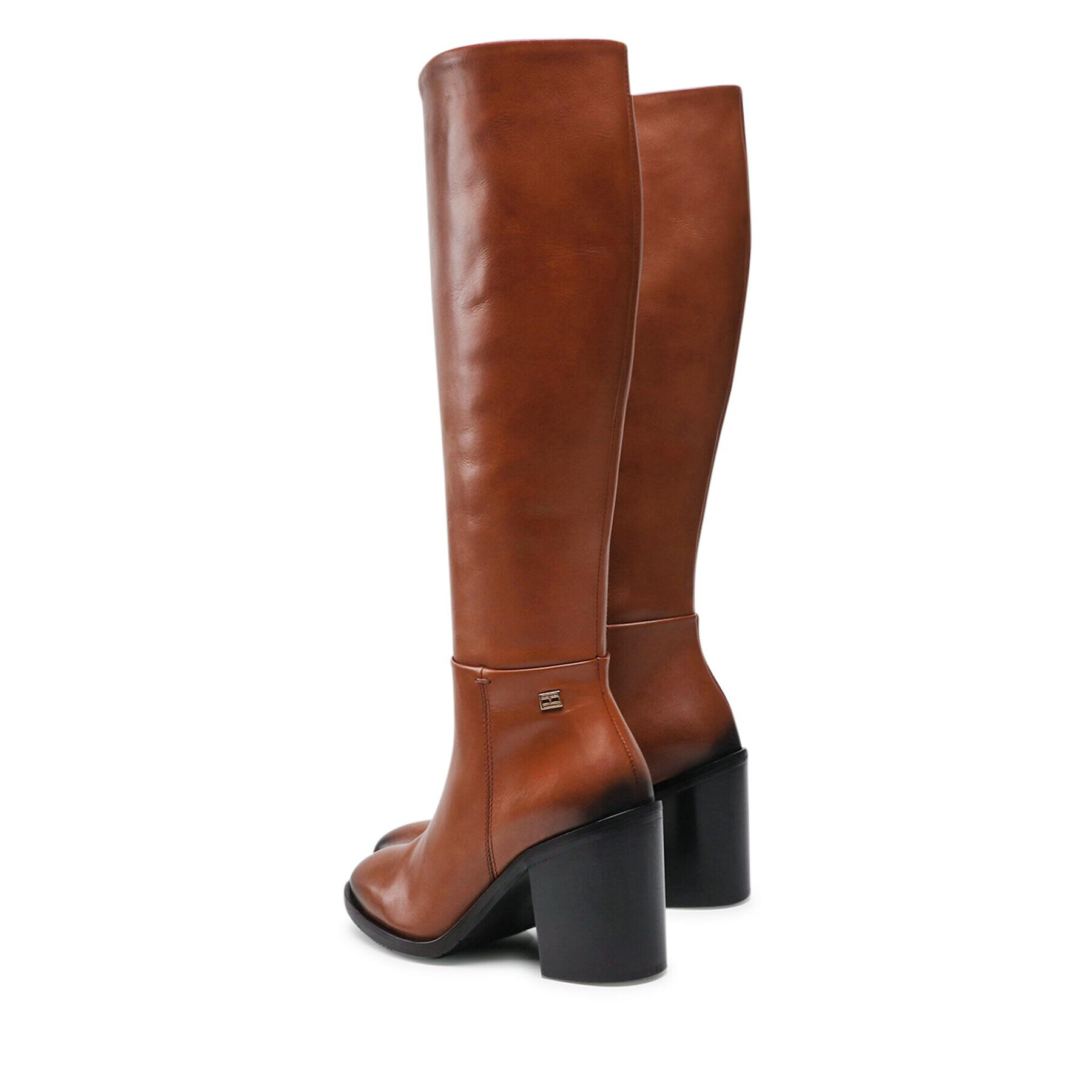 Tommy Hilfiger Kozačky Th Flag Stud Longboot FW0FW05949 Hnědá - Pepit.cz