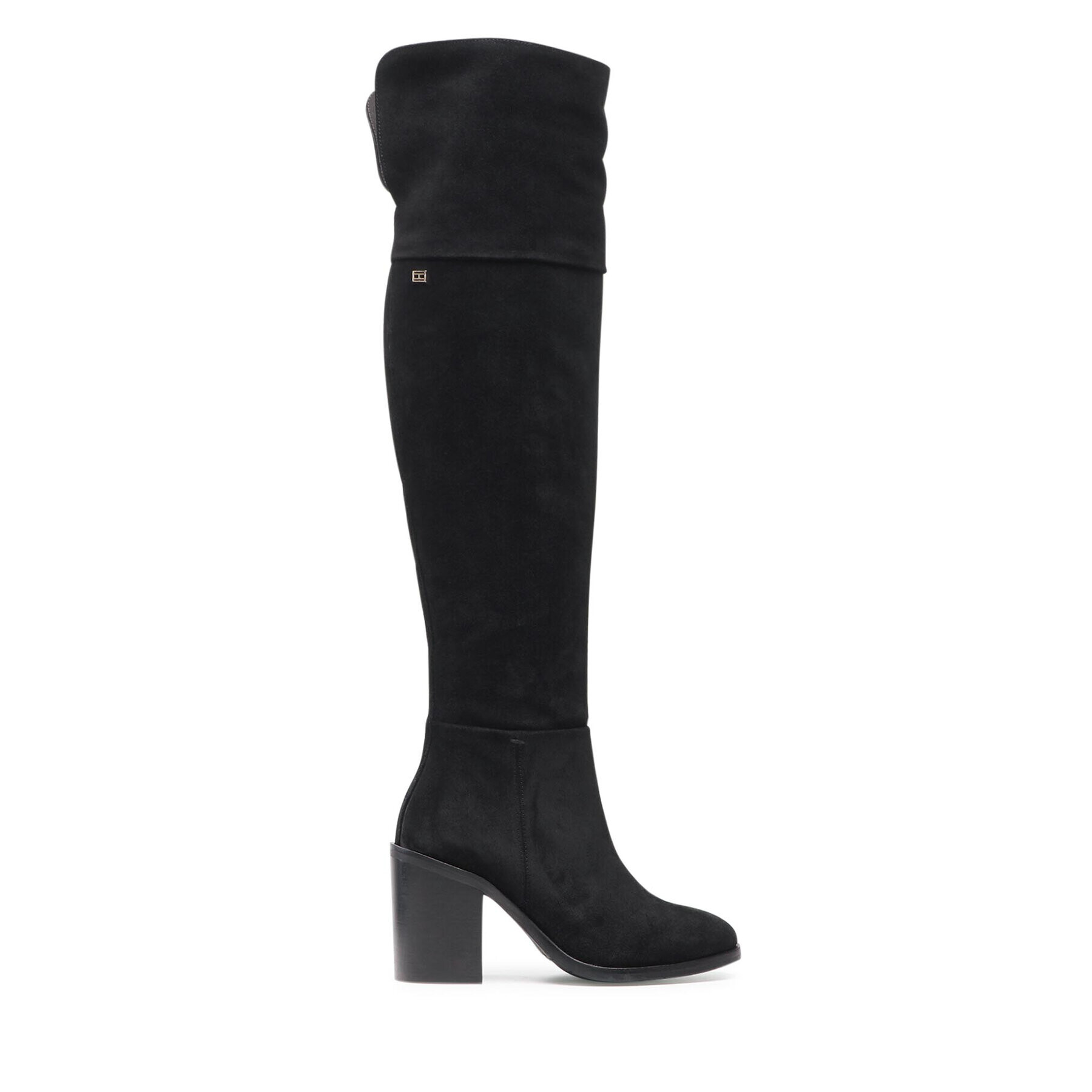 Tommy Hilfiger Kozačky Th Flag Stud Overknee Boot FW0FW05970 Černá - Pepit.cz