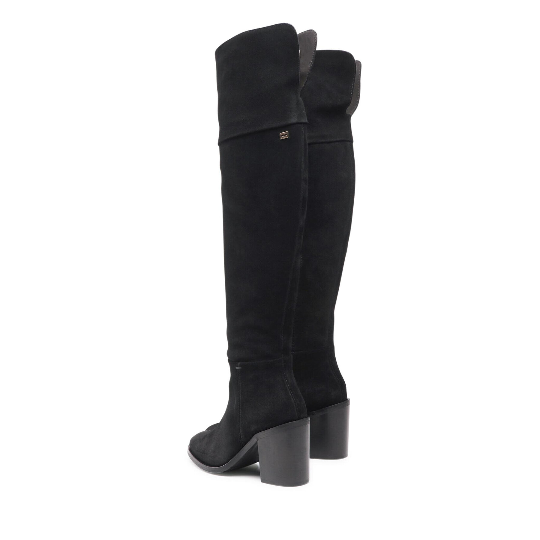 Tommy Hilfiger Kozačky Th Flag Stud Overknee Boot FW0FW05970 Černá - Pepit.cz