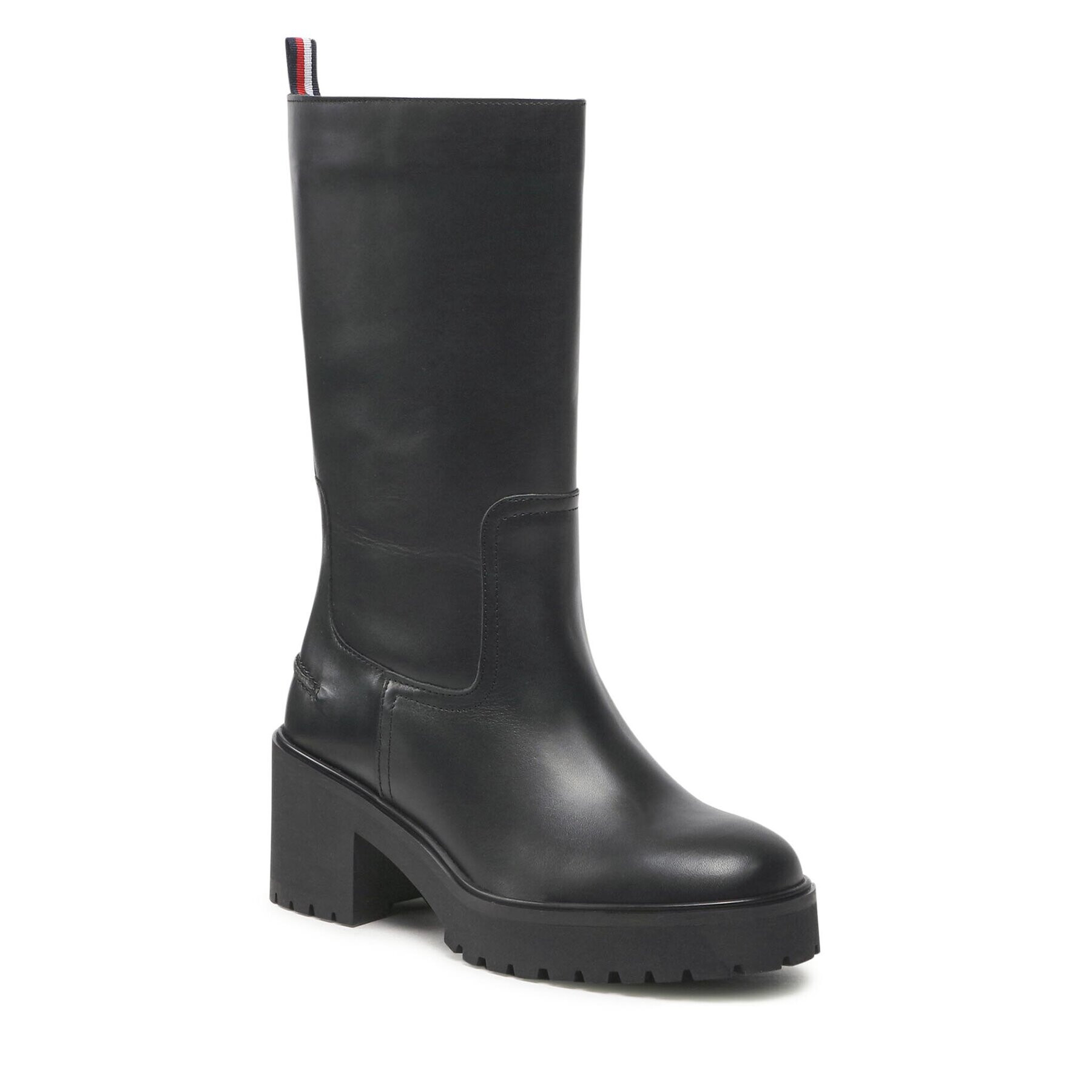 Tommy Hilfiger Kozačky Tommy Belt Buckle Low Boot FW0FW06773 Černá - Pepit.cz