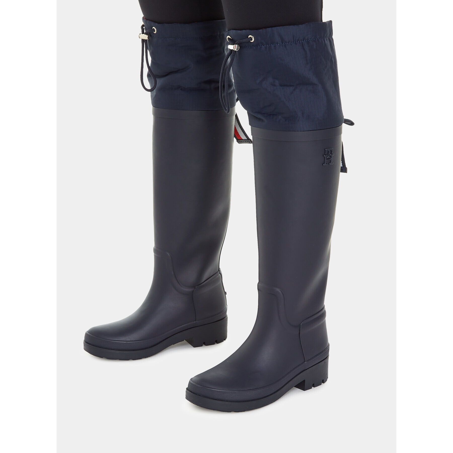 Tommy Hilfiger Kozačky Tommy Tartan Rubberboot FW0FW07664 Modrá - Pepit.cz