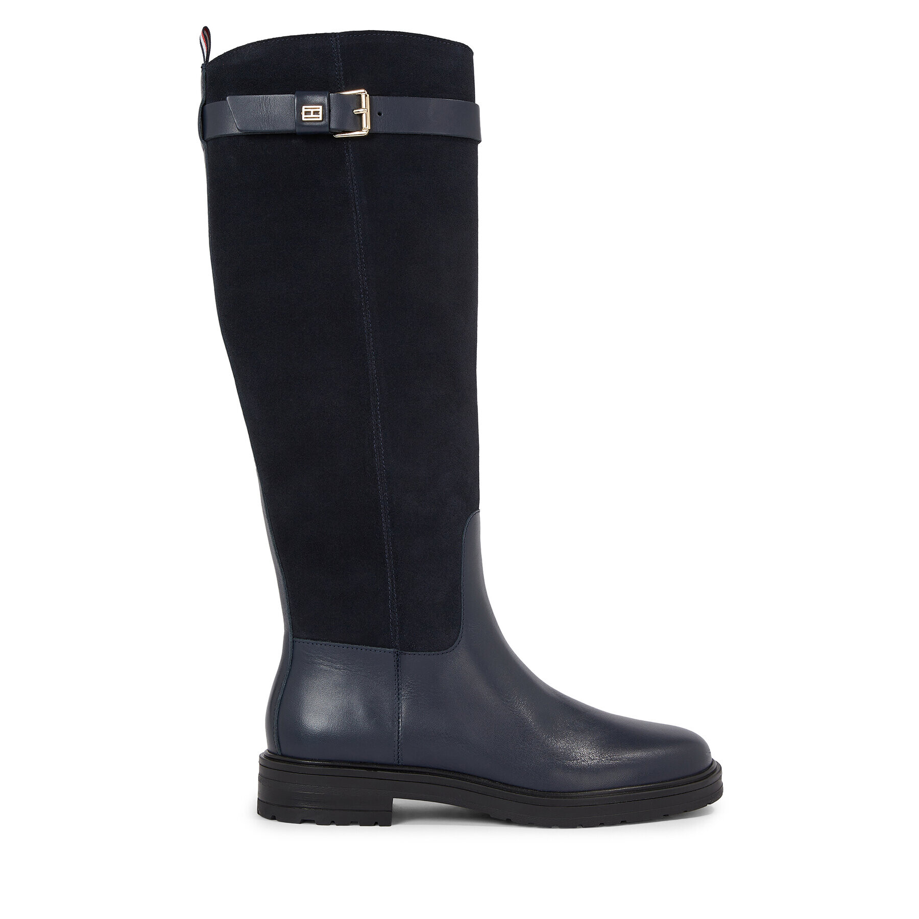 Tommy Hilfiger Kozačky ve vojenském stylu Casual Essential Belt Longboot FW0FW07480 Modrá - Pepit.cz