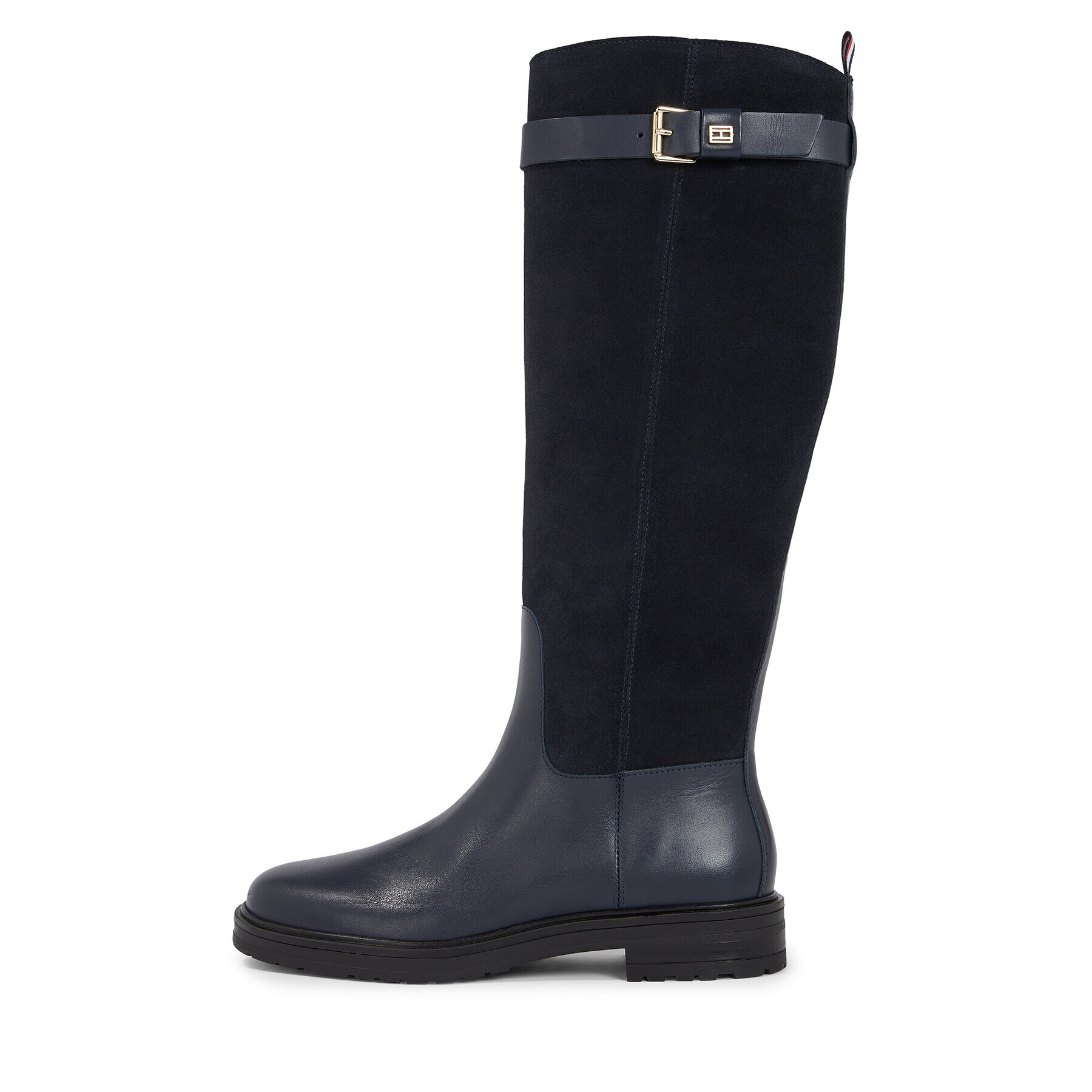 Tommy Hilfiger Kozačky ve vojenském stylu Casual Essential Belt Longboot FW0FW07480 Modrá - Pepit.cz