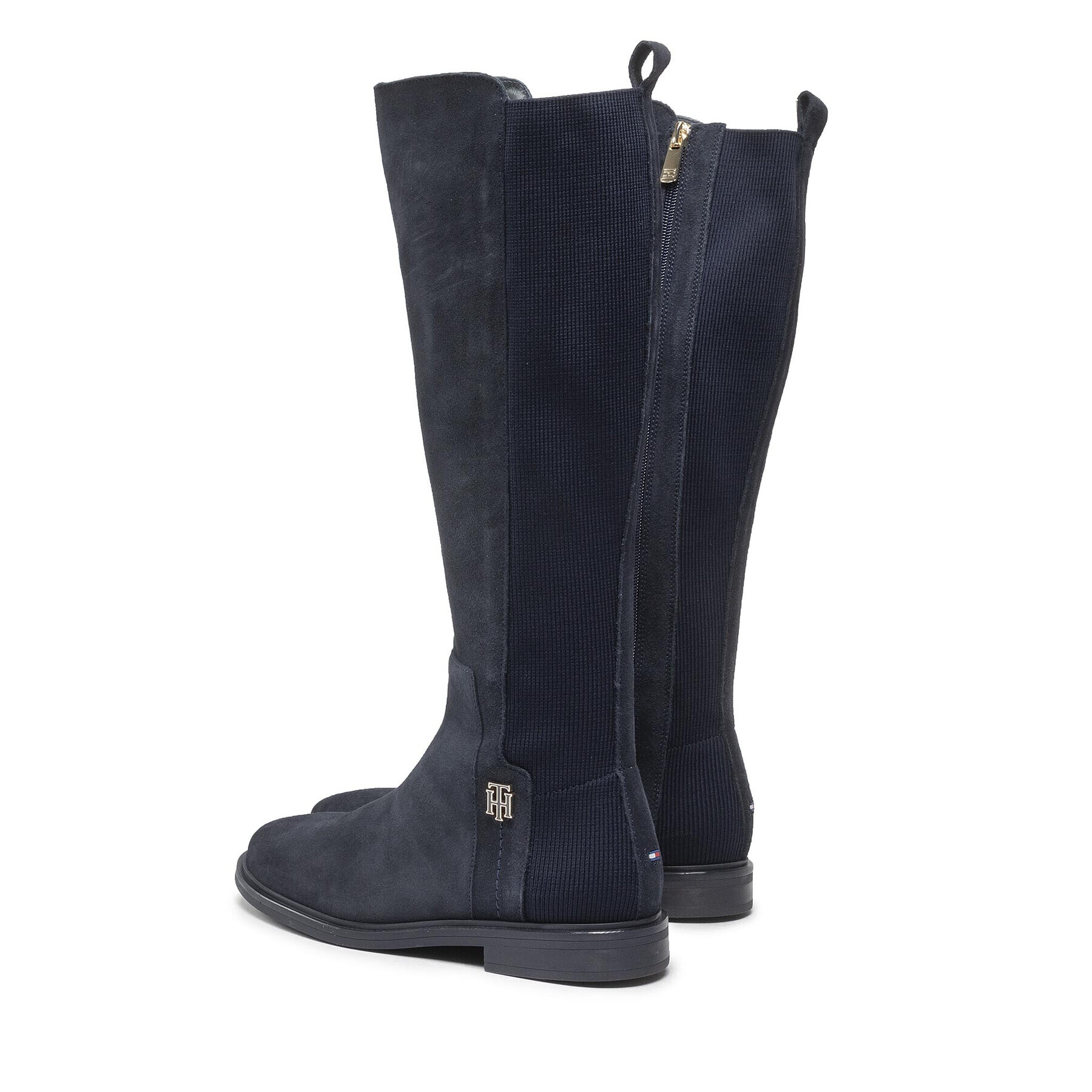 Tommy Hilfiger Kozačky ve vojenském stylu Th Essentials Longboot FW0FW07050 Tmavomodrá - Pepit.cz