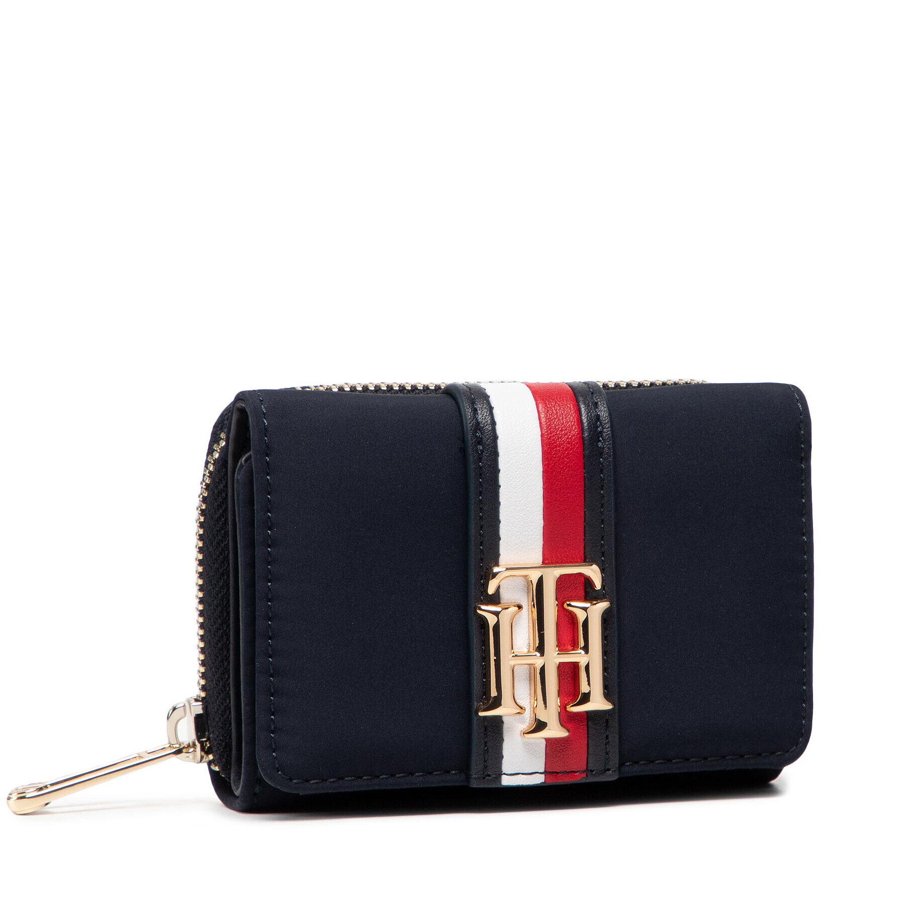 Tommy Hilfiger Malá dámská peněženka Relaced Th Med Wallet AW0AW10973 Tmavomodrá - Pepit.cz