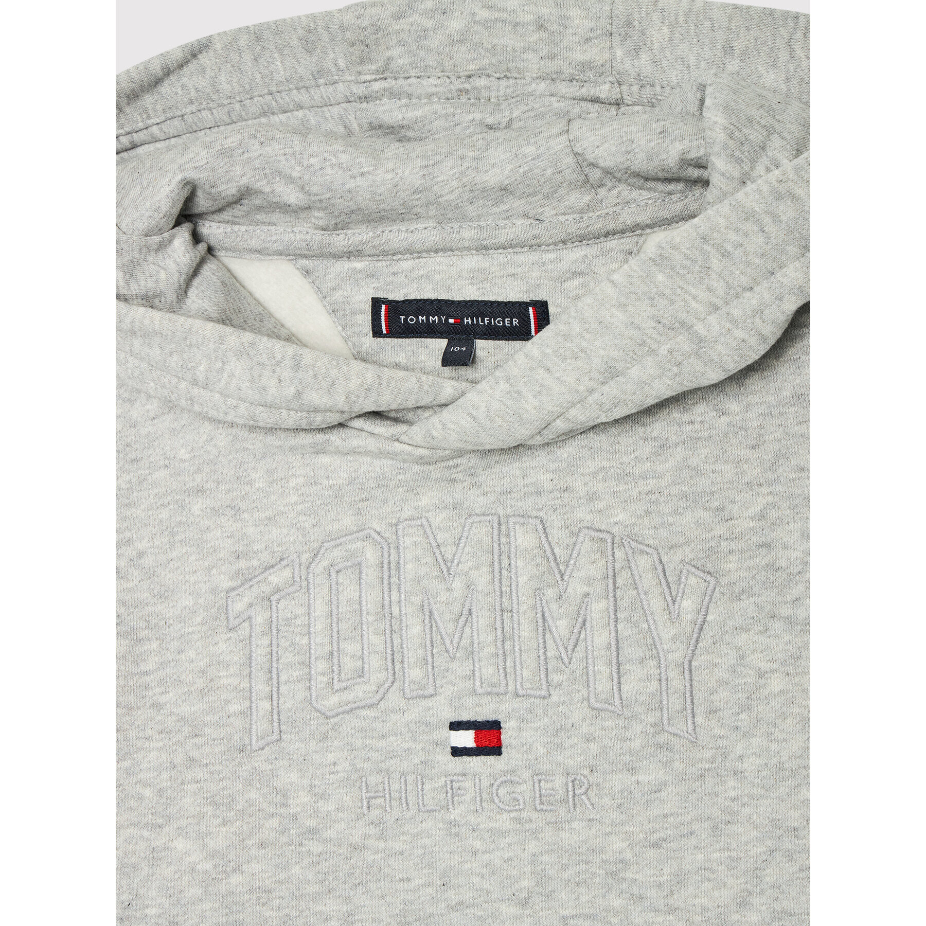 Tommy Hilfiger Mikina Applique Logo Hoodie KB0KB06904 M Šedá Regular Fit - Pepit.cz