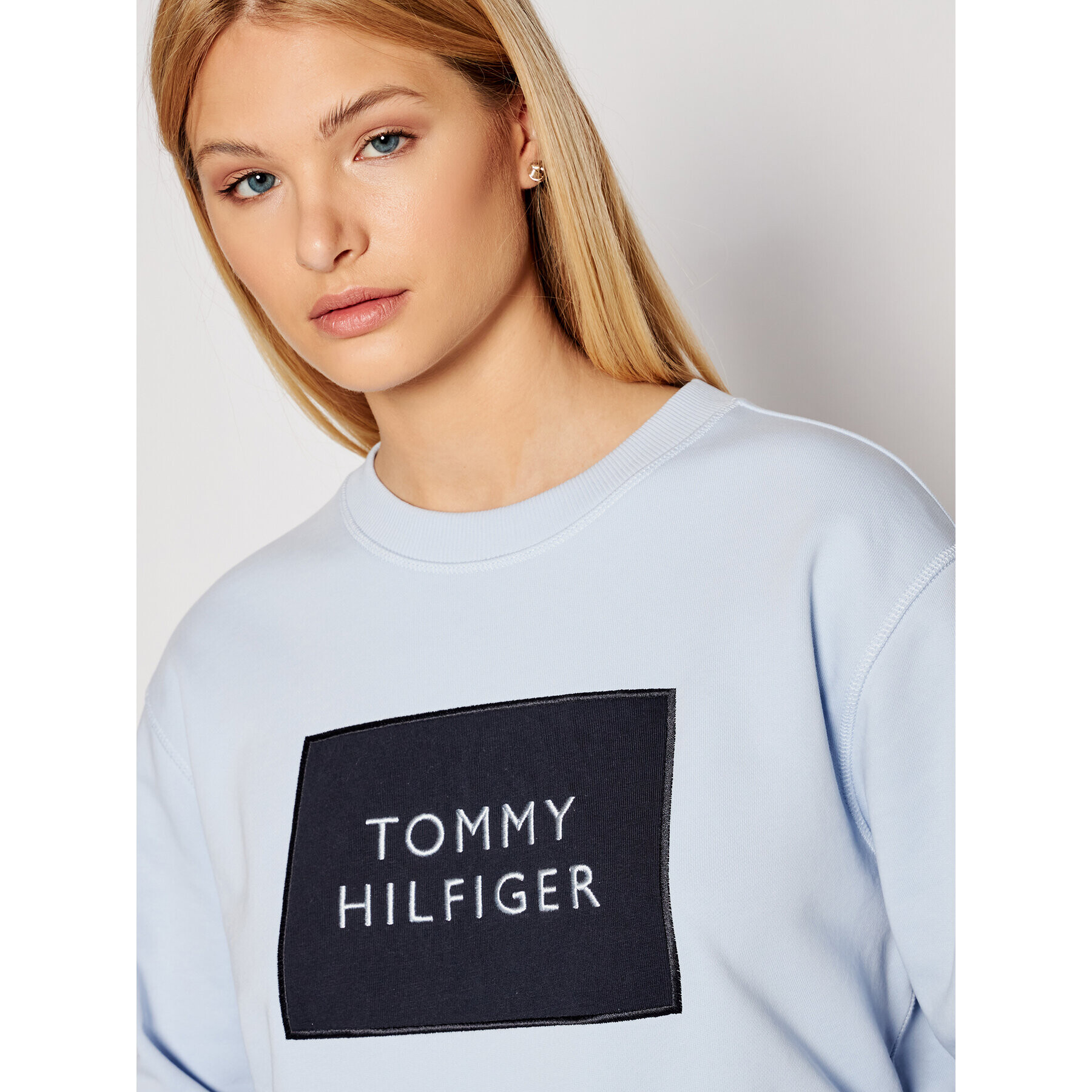 Tommy Hilfiger Mikina Box WW0WW30391 Modrá Relaxed Fit - Pepit.cz