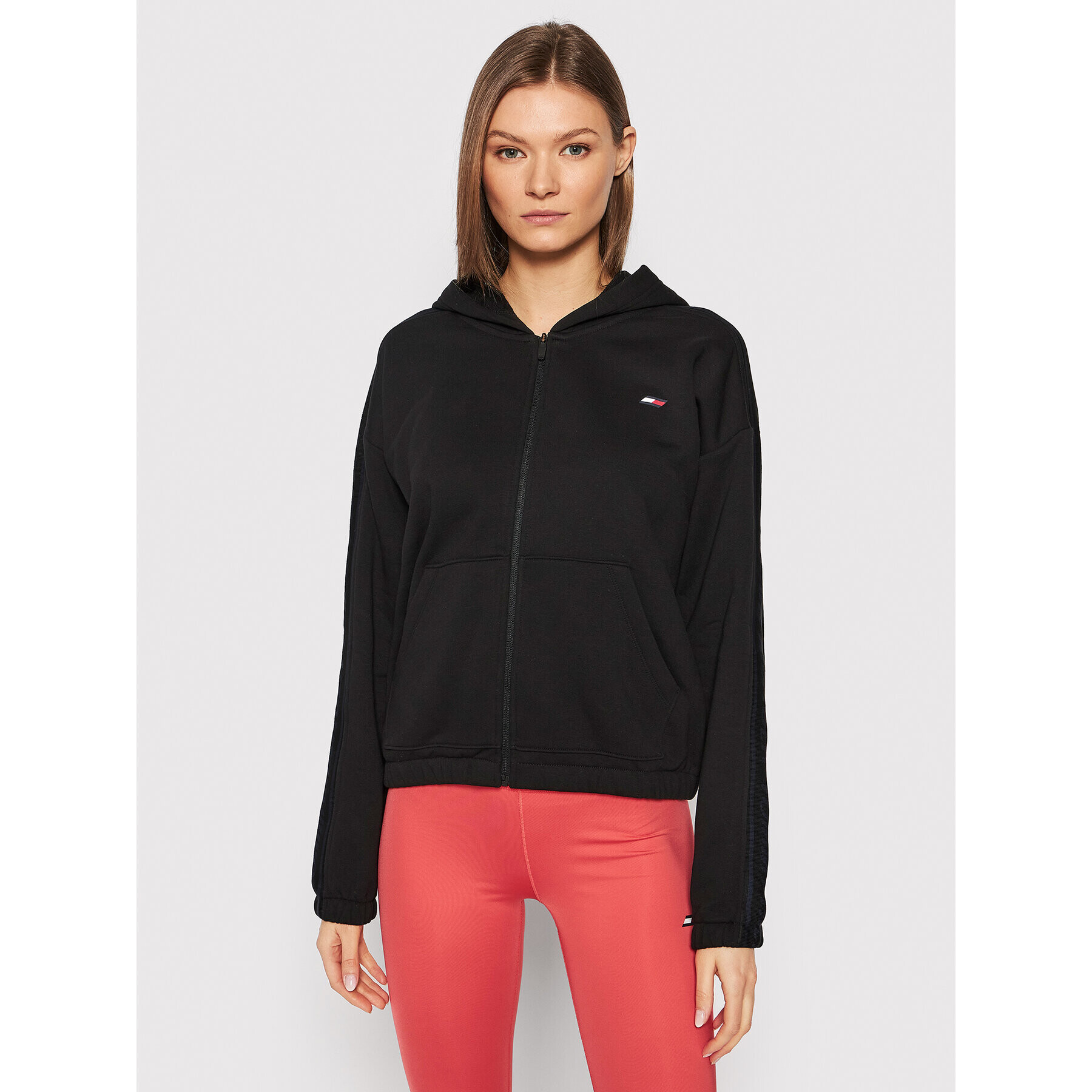 Tommy Hilfiger Mikina Branded Zip S10S101349 Černá Relaxed Fit - Pepit.cz