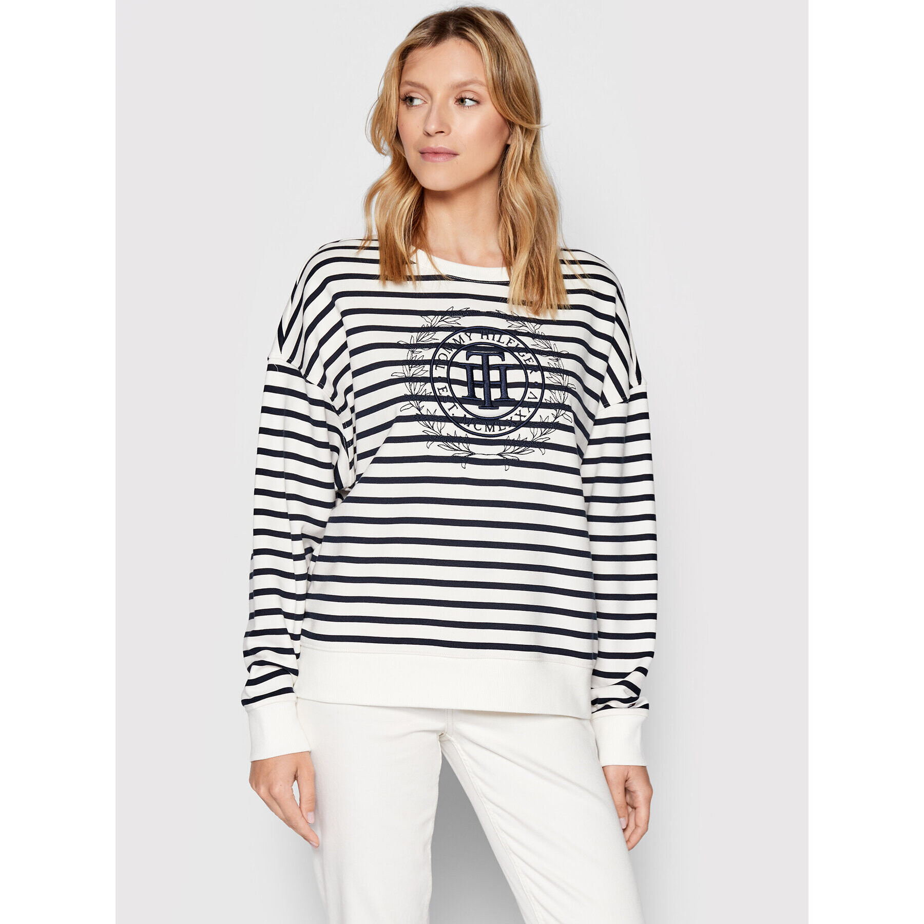 Tommy Hilfiger Mikina Circle Open-Nk WW0WW34437 Tmavomodrá Relaxed Fit - Pepit.cz