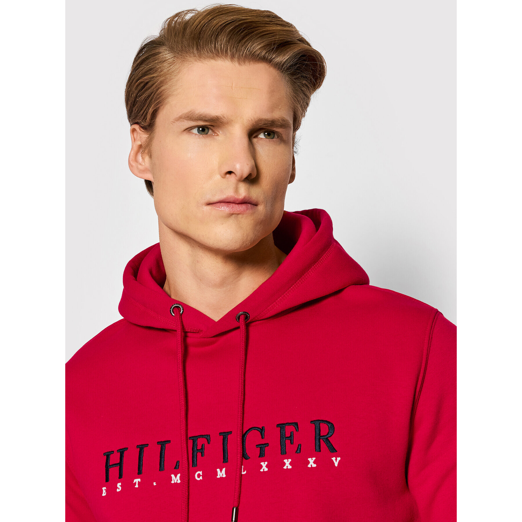 Tommy Hilfiger Mikina Corp Graphic MW0MW22204 Červená Regular Fit - Pepit.cz