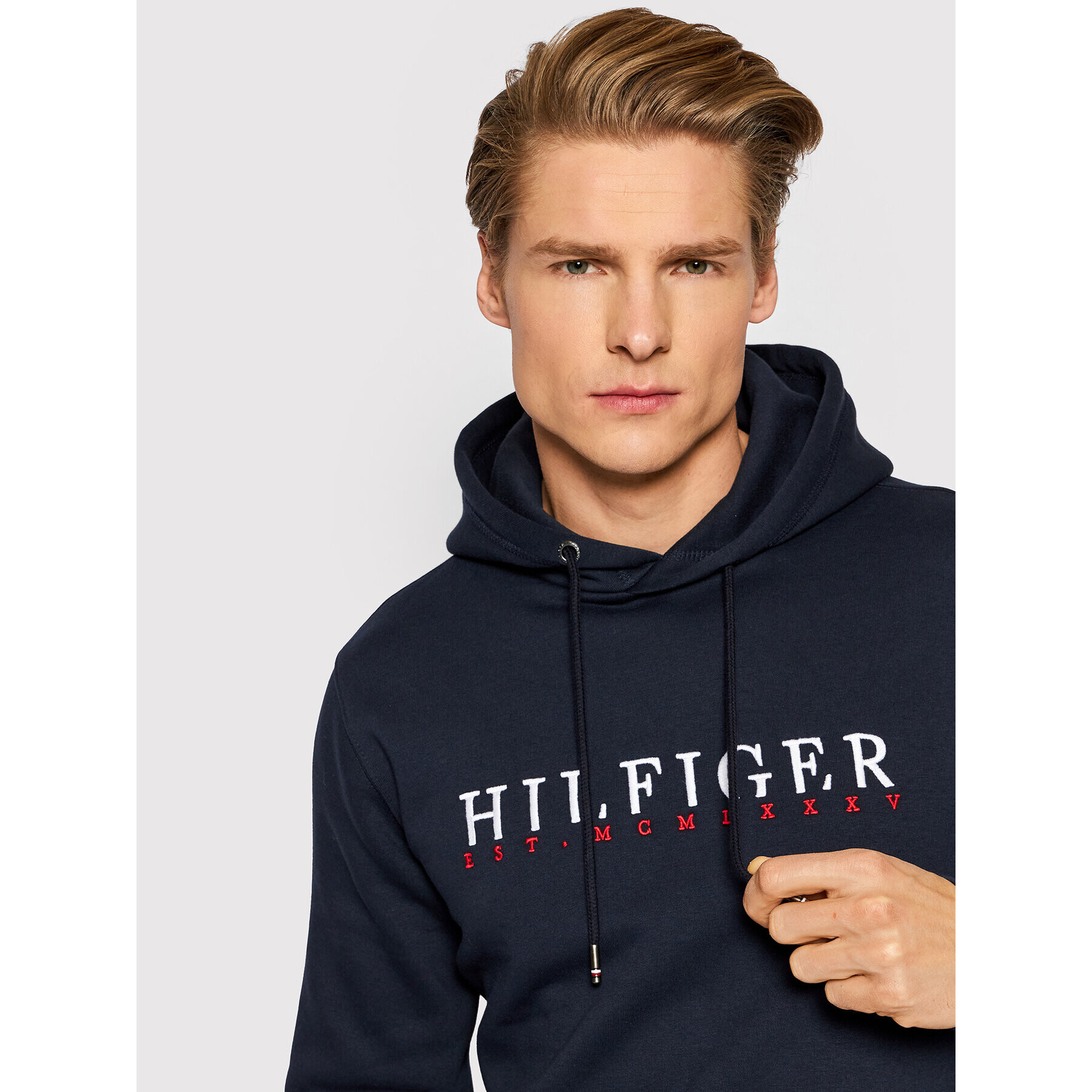 Tommy Hilfiger Mikina Corp Graphic MW0MW22204 Tmavomodrá Regular Fit - Pepit.cz