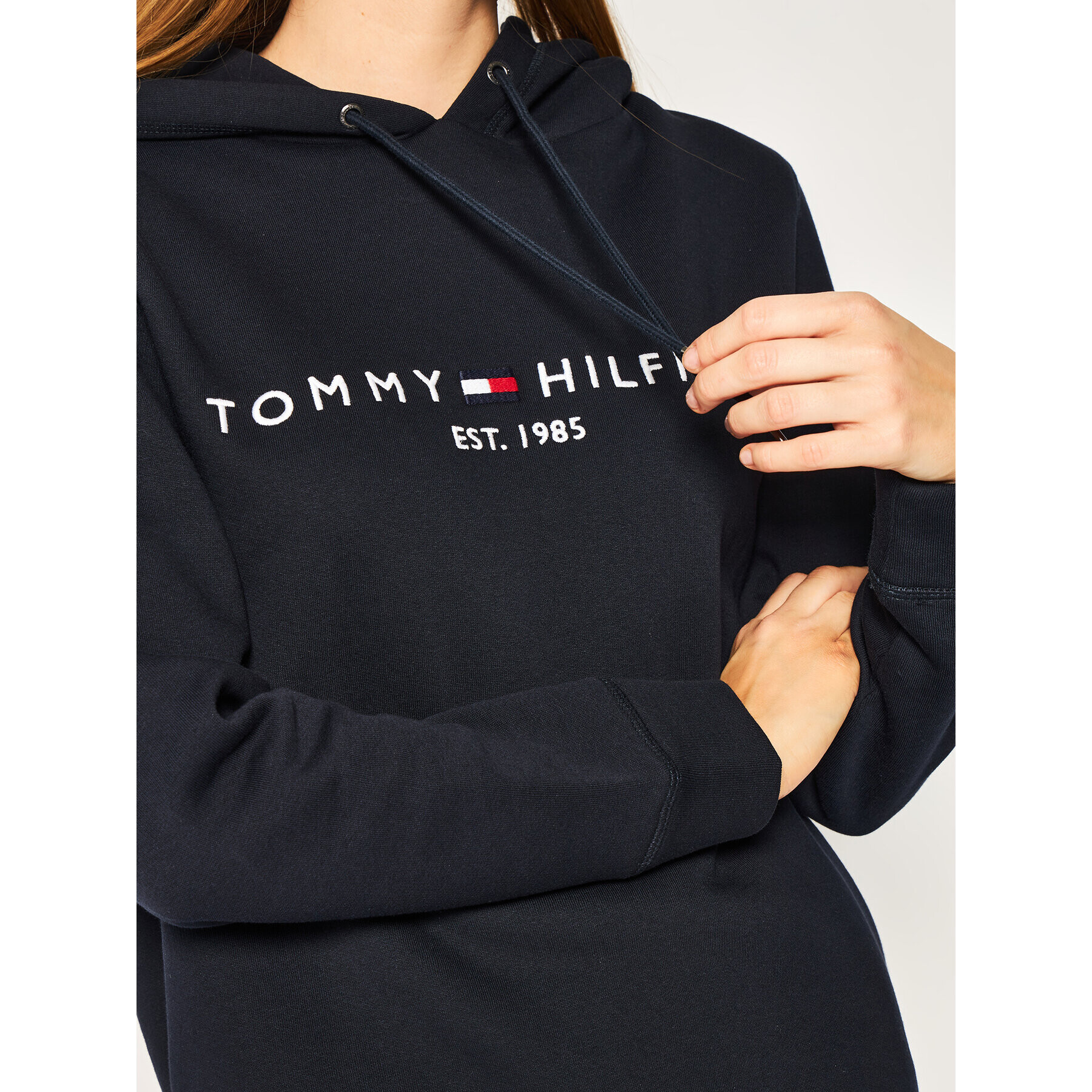 Tommy Hilfiger Mikina Ess WW0WW26410 Tmavomodrá Regular Fit - Pepit.cz