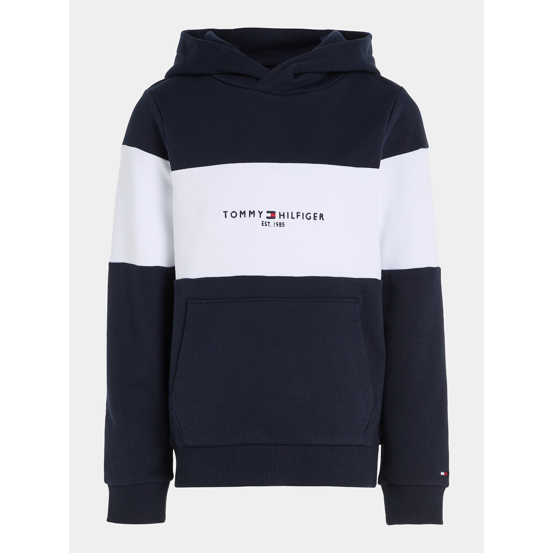 Tommy Hilfiger Mikina Essential Colorblock KB0KB08385 M Tmavomodrá Regular Fit - Pepit.cz