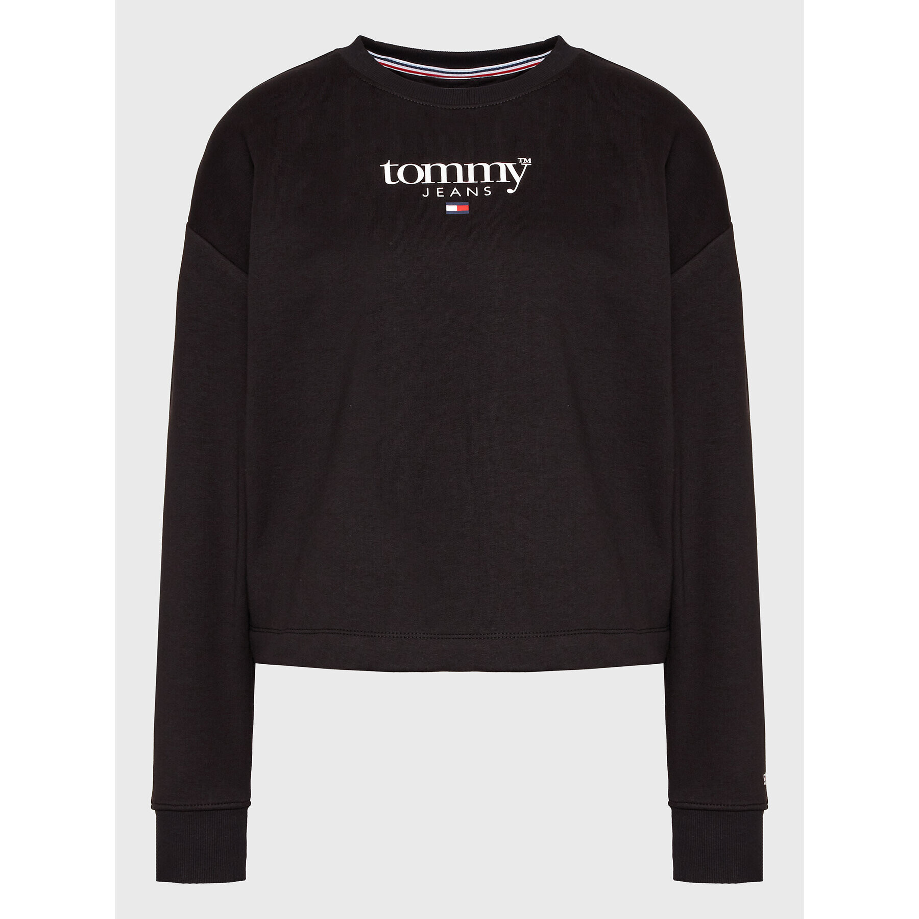 Tommy Hilfiger Mikina Essential Logo DW0DW14325 Černá Relaxed Fit - Pepit.cz