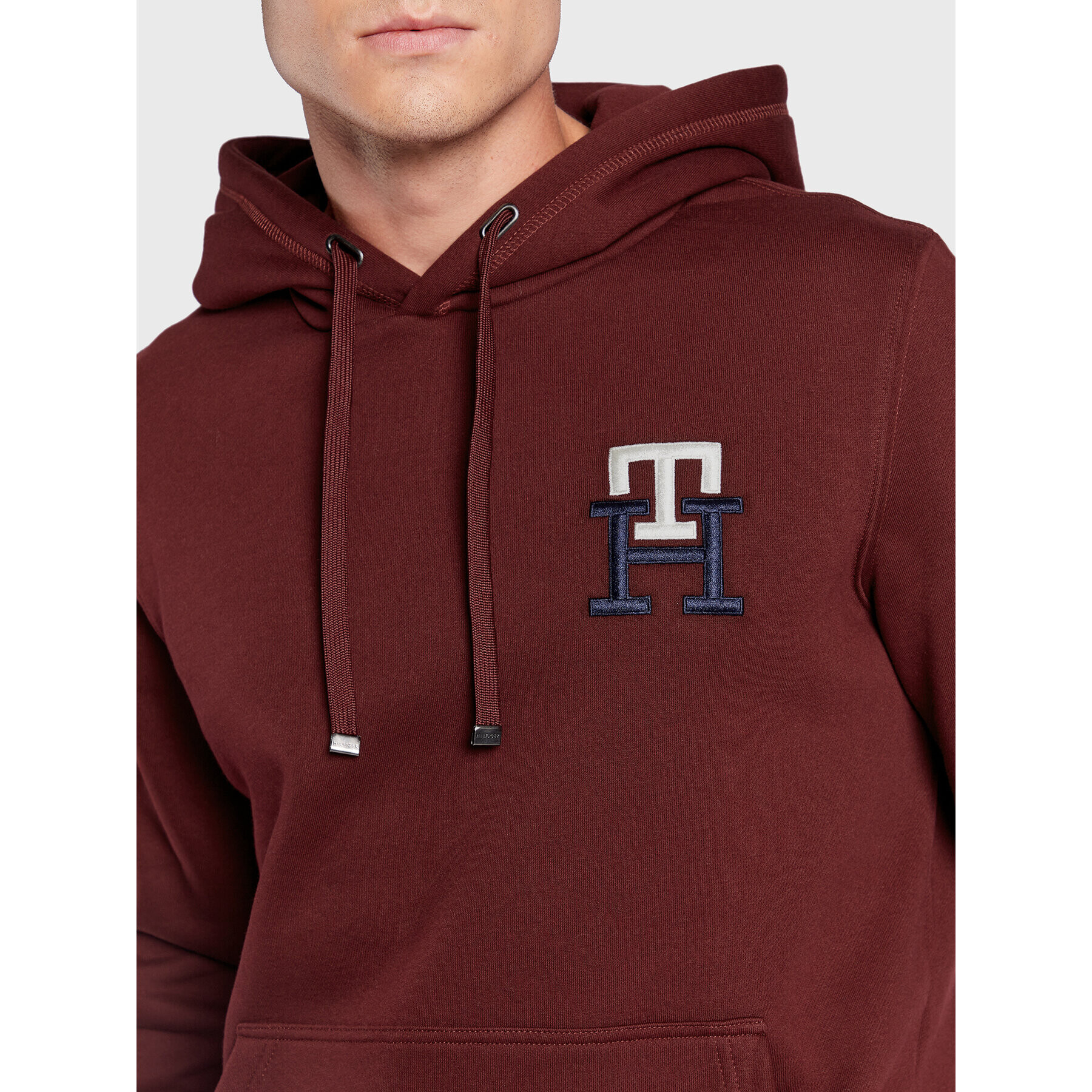 Tommy Hilfiger Mikina Essential Monogram MW0MW28677 Bordó Regular Fit - Pepit.cz