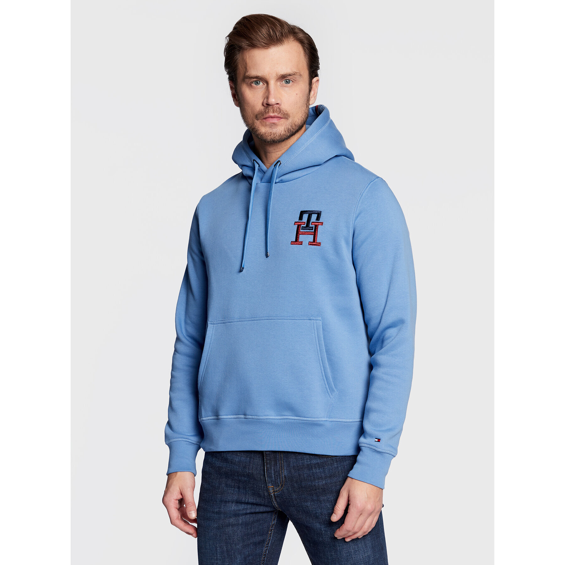 Tommy Hilfiger Mikina Essential Monogram MW0MW28677 Modrá Regular Fit - Pepit.cz