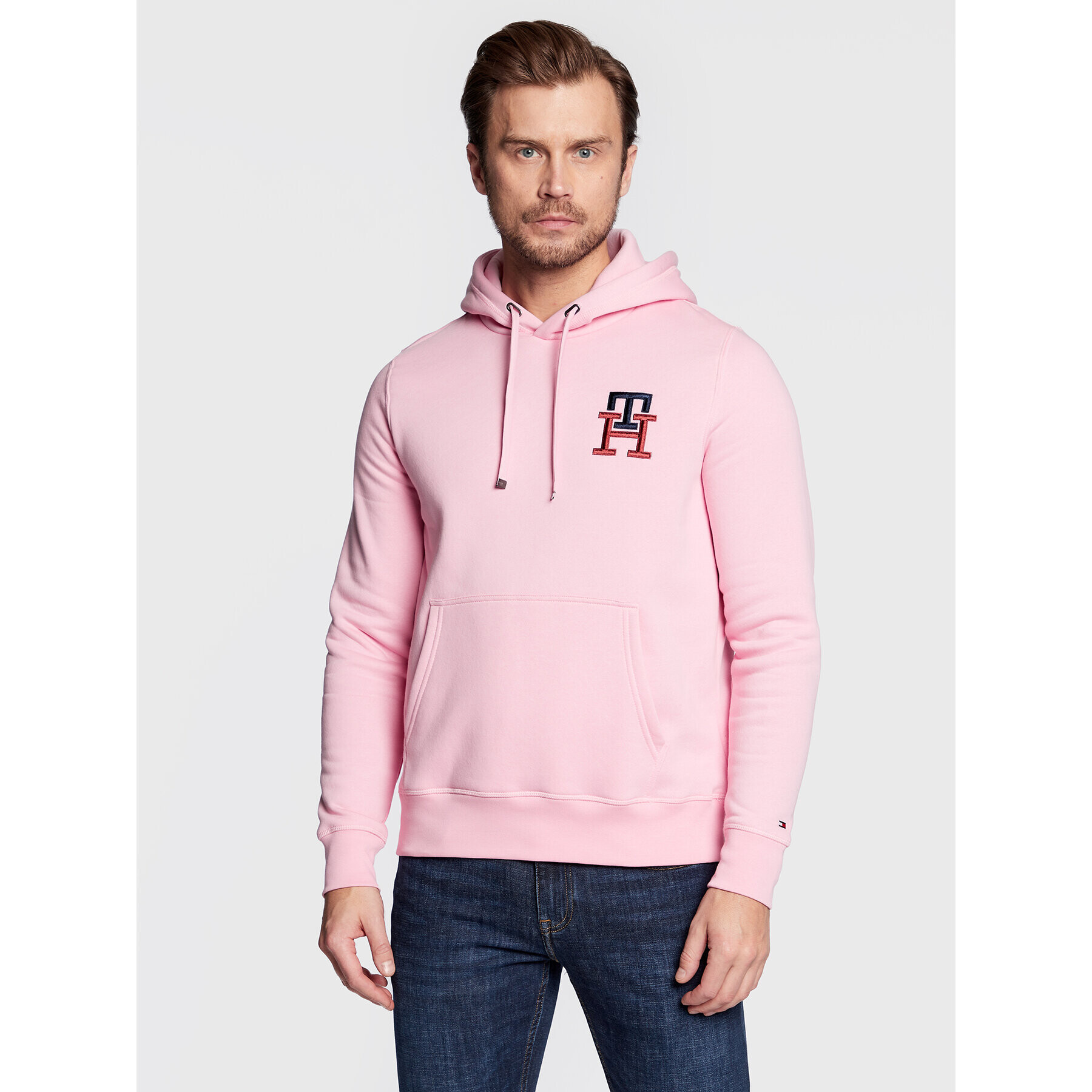 Tommy Hilfiger Mikina Essential Monogram MW0MW28677 Růžová Regular Fit - Pepit.cz