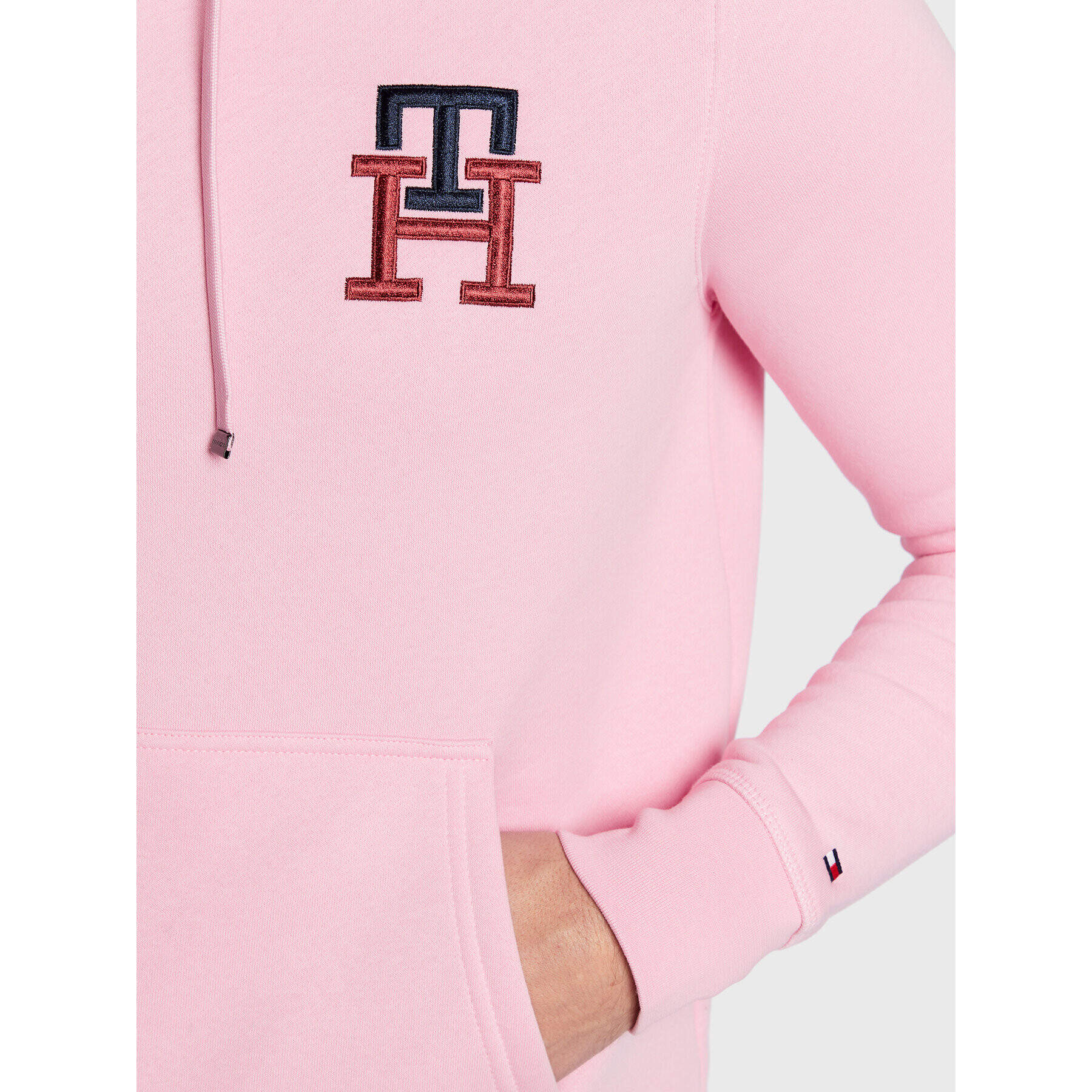 Tommy Hilfiger Mikina Essential Monogram MW0MW28677 Růžová Regular Fit - Pepit.cz