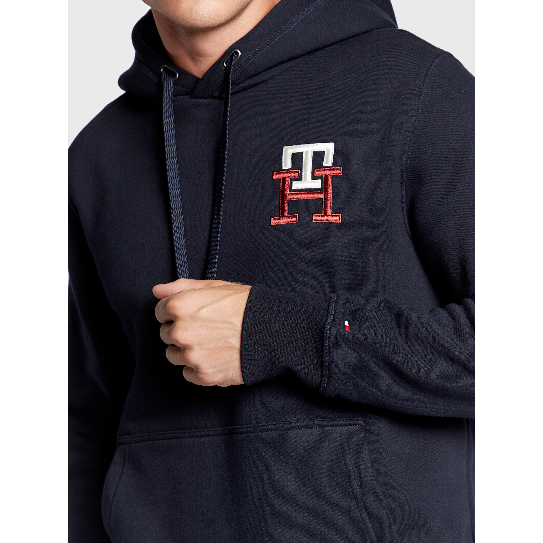 Tommy Hilfiger Mikina Essential Monogram MW0MW28677 Tmavomodrá Regular Fit - Pepit.cz