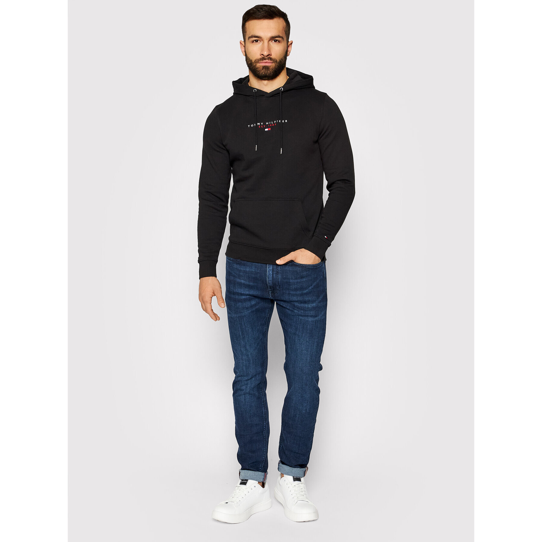 Tommy Hilfiger Mikina Essential MW0MW17382 Černá Regular Fit - Pepit.cz