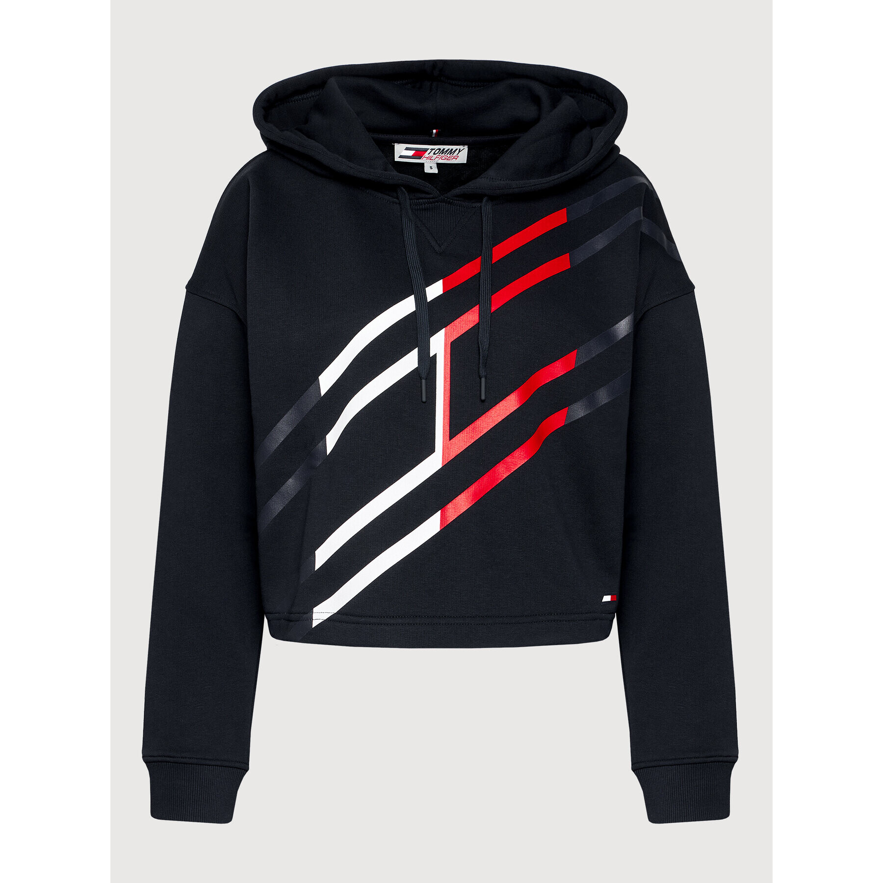 Tommy Hilfiger Mikina Flag Graphic S10S101161 Tmavomodrá Relaxed Fit - Pepit.cz